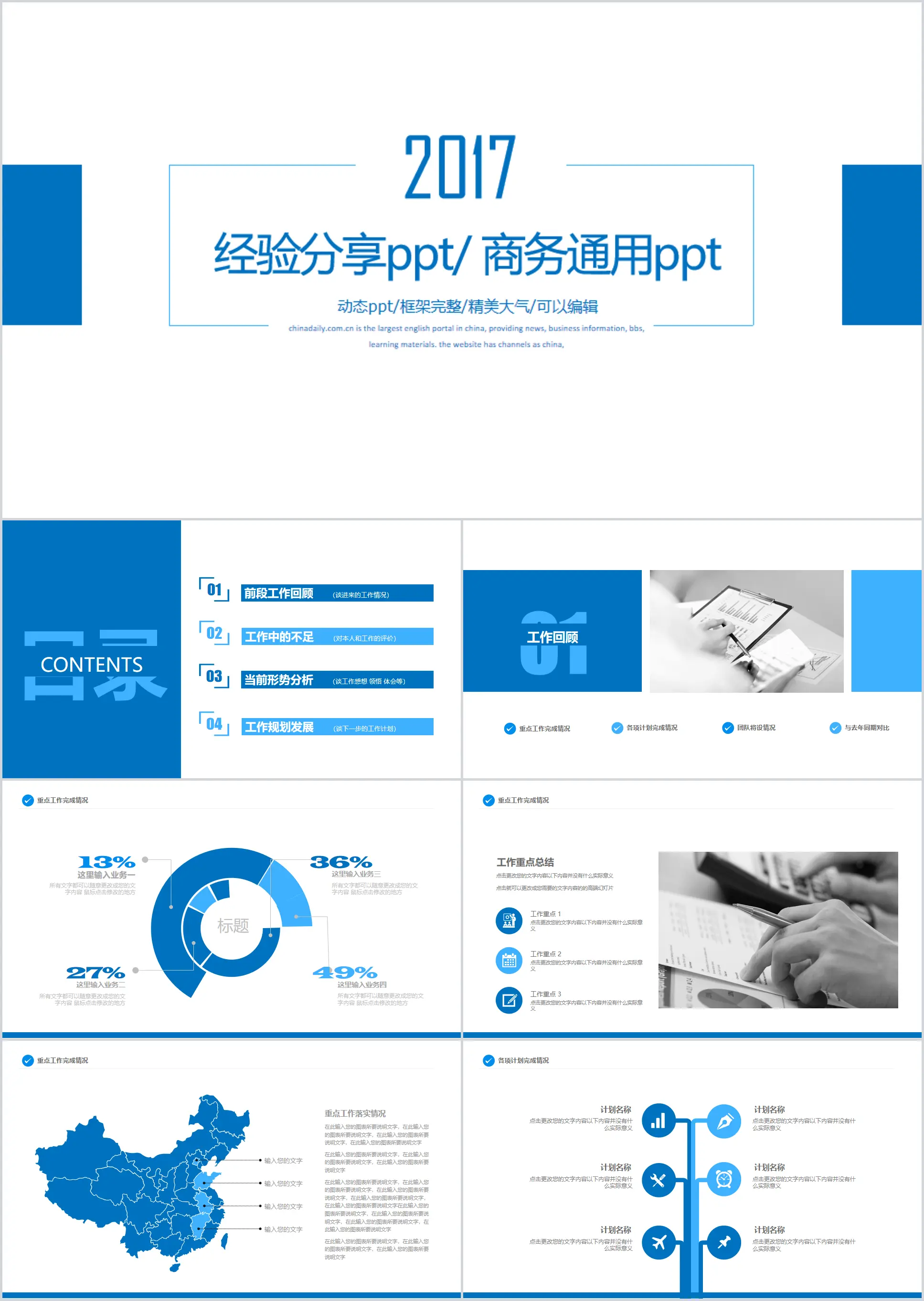 2019 business general experience sharing experience introduction general blue dynamic PPT template