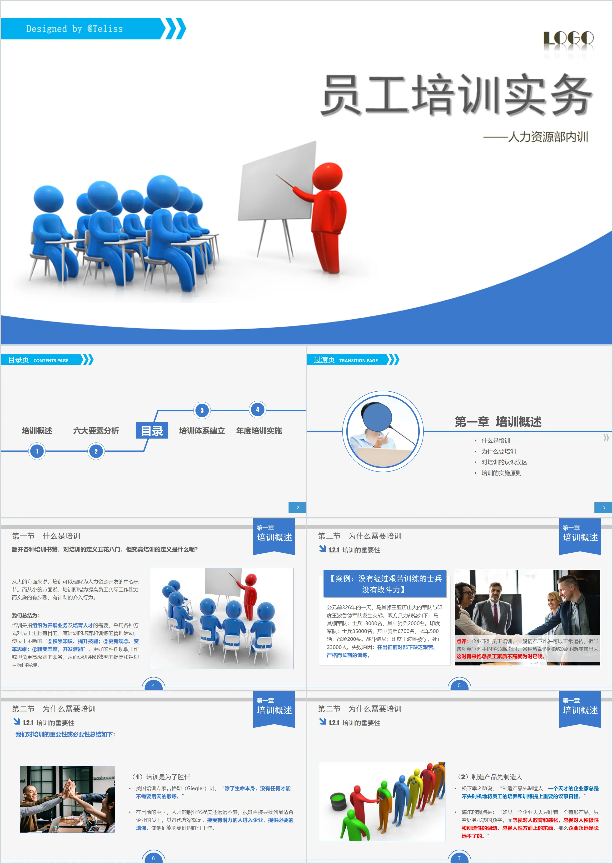 3D small staff practical training (human resources internal training) PPT template