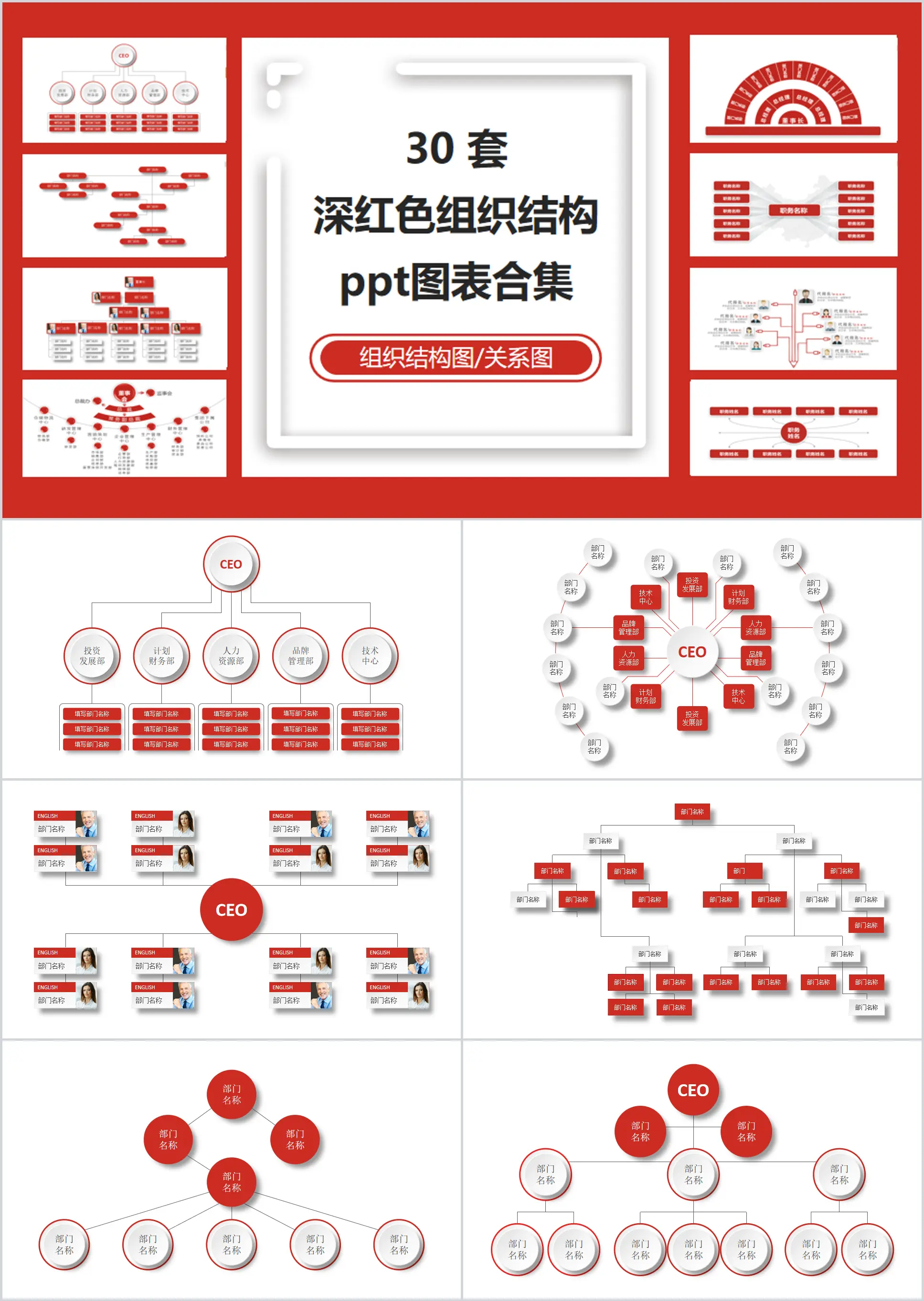 30套组织结构图PPT模板