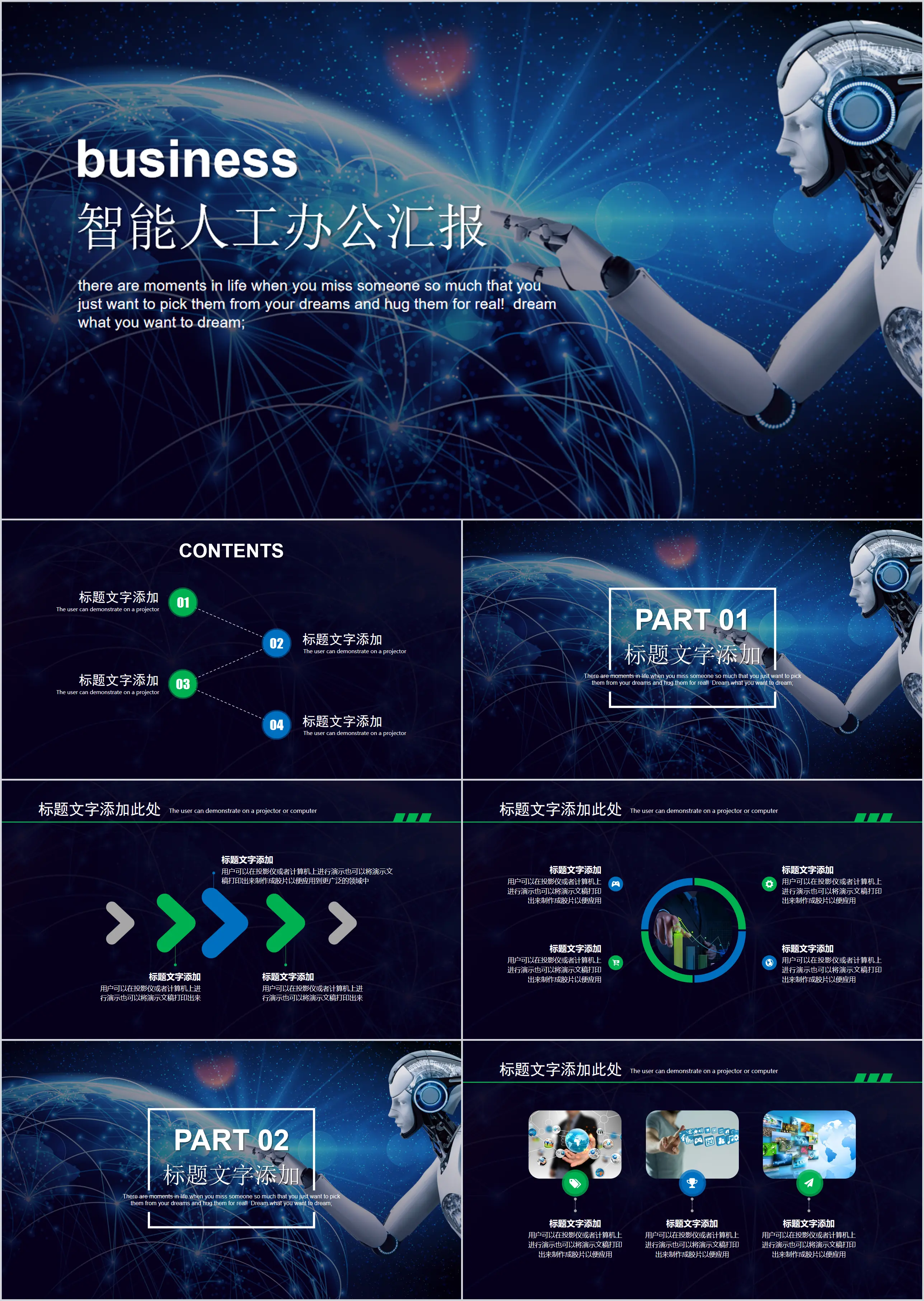 人工智能現代科技工作匯報ppt模板