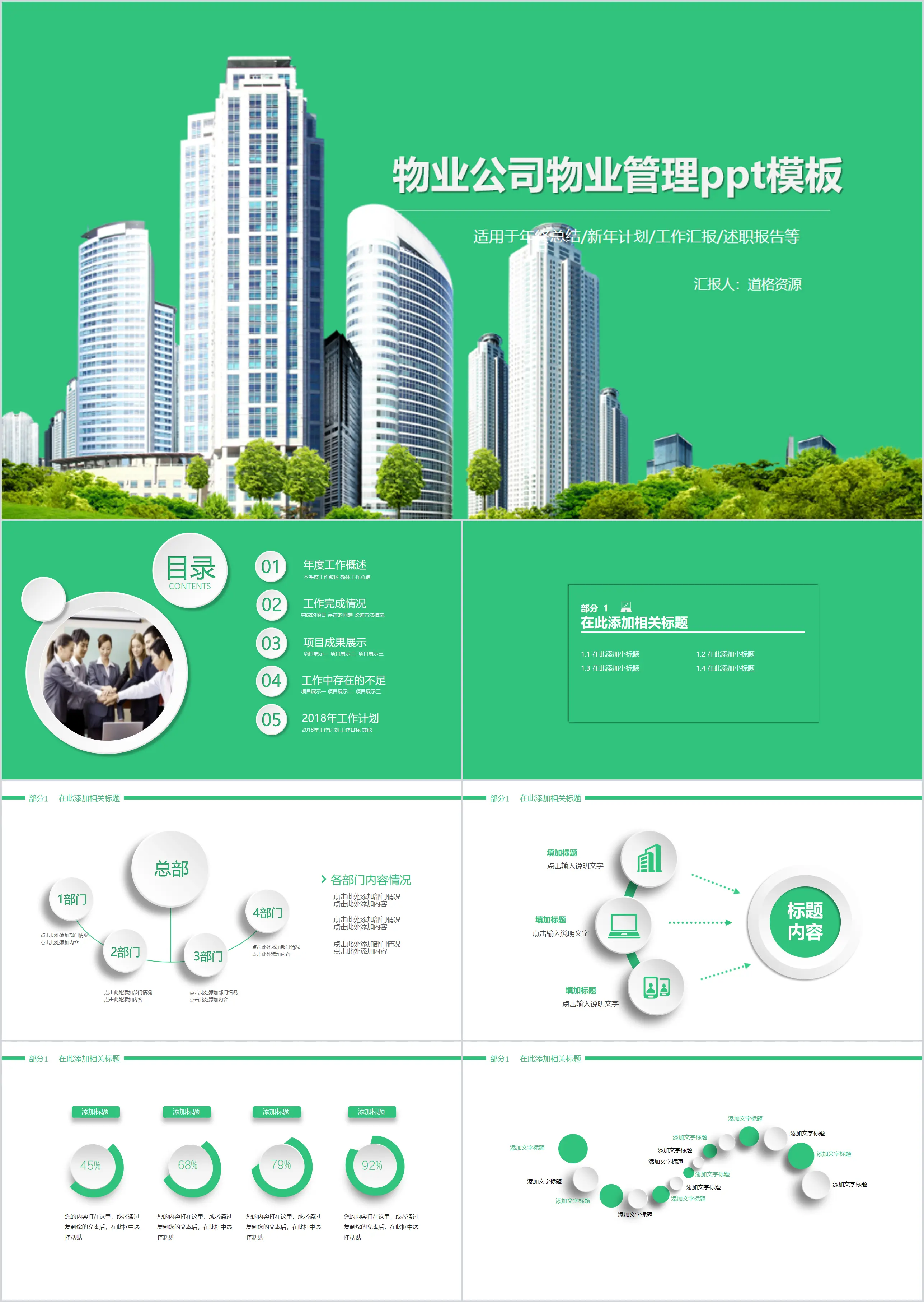 Property company property management dynamic PPT template