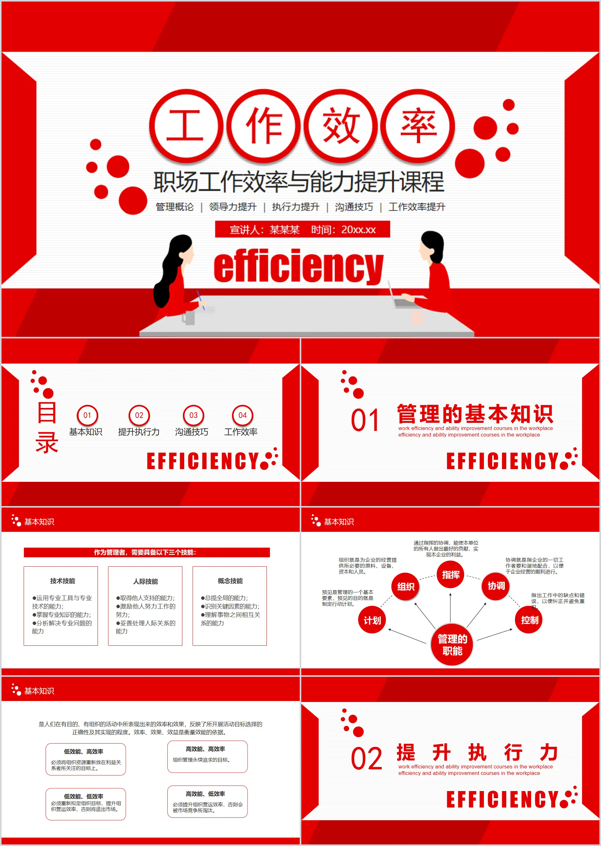 工作效率与能力提升课程PPT模板