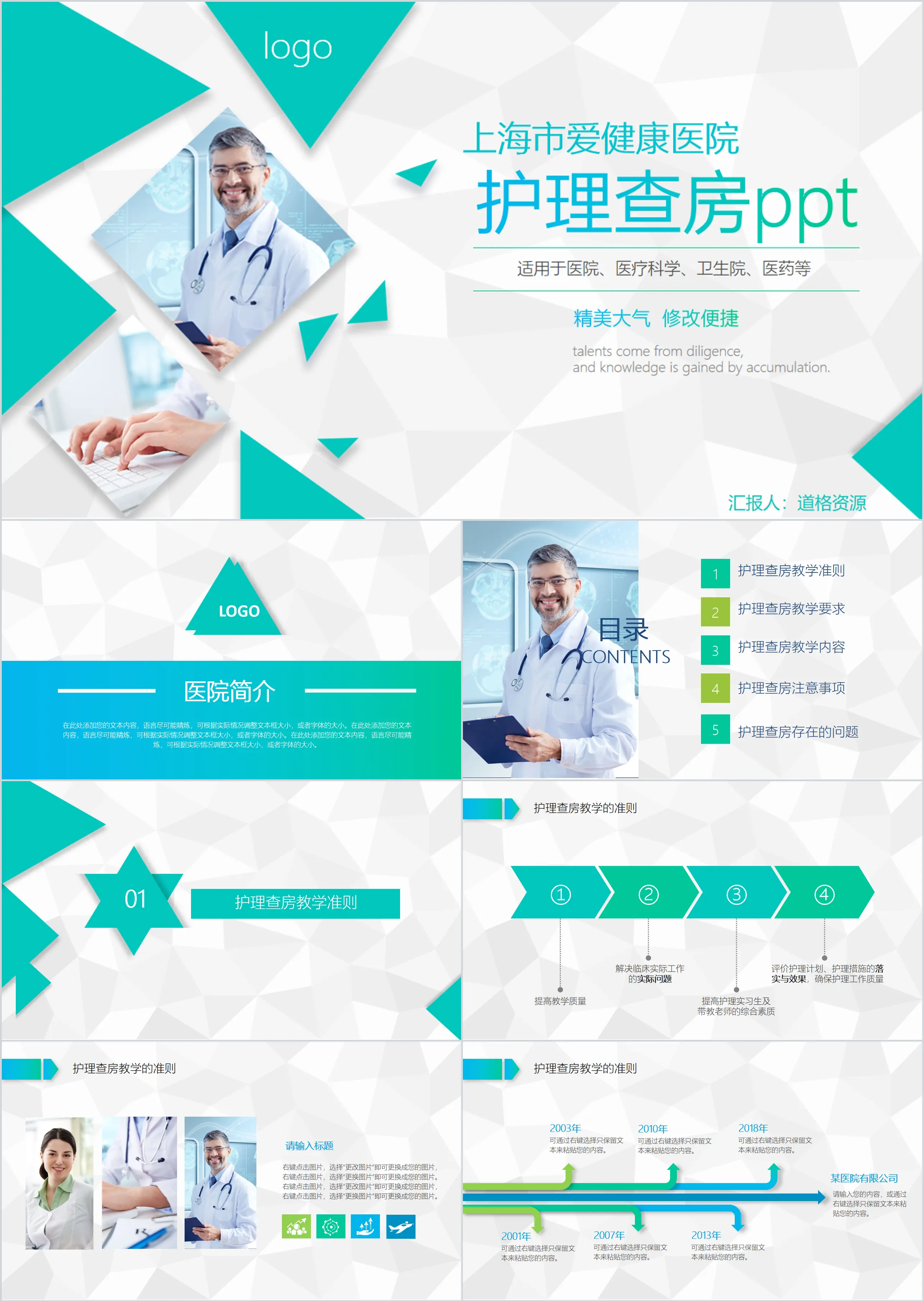 Nursing rounds hospital simple PPT template