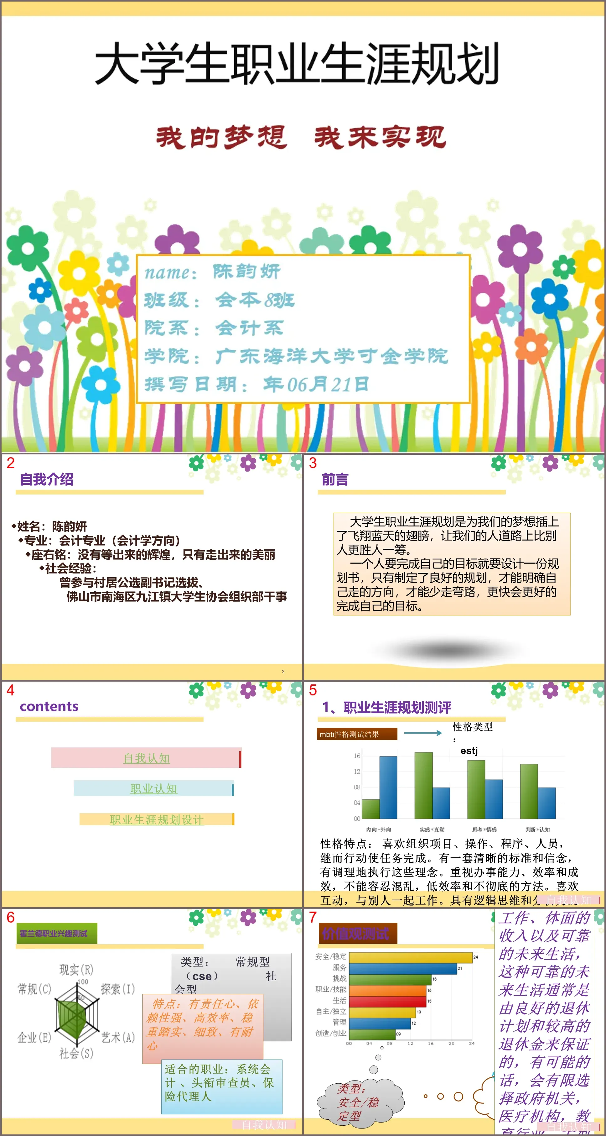 会计版大学生职业生涯规划