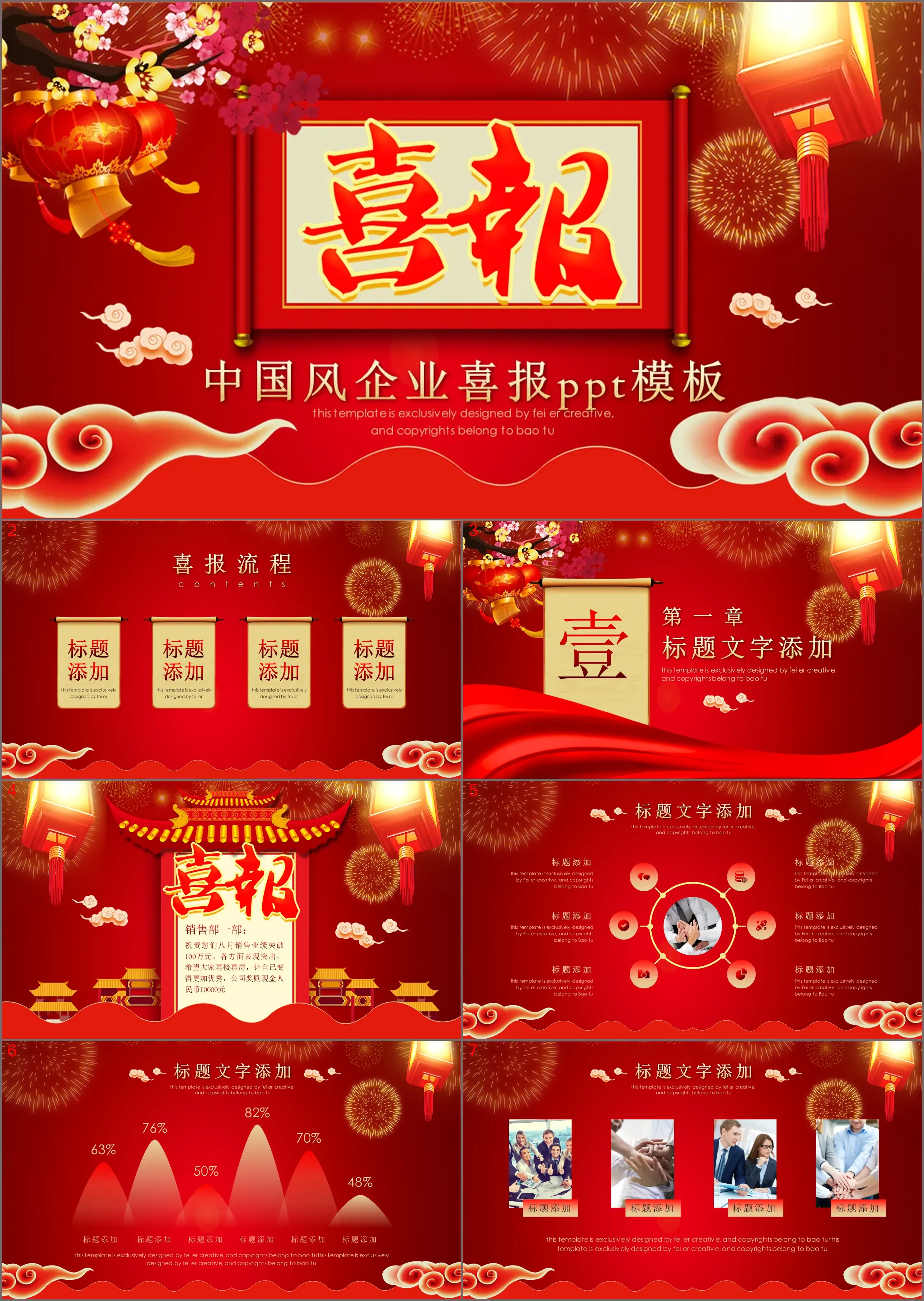 中国风企业喜报PPT模板This template is exclusively designed by Fei er creative, and copyrights belong to Bao tu模板手动提交,2023年会,模板企业公司员工颁奖典礼晚会开场策划,04,年会喜报捷报战报,喜报,2