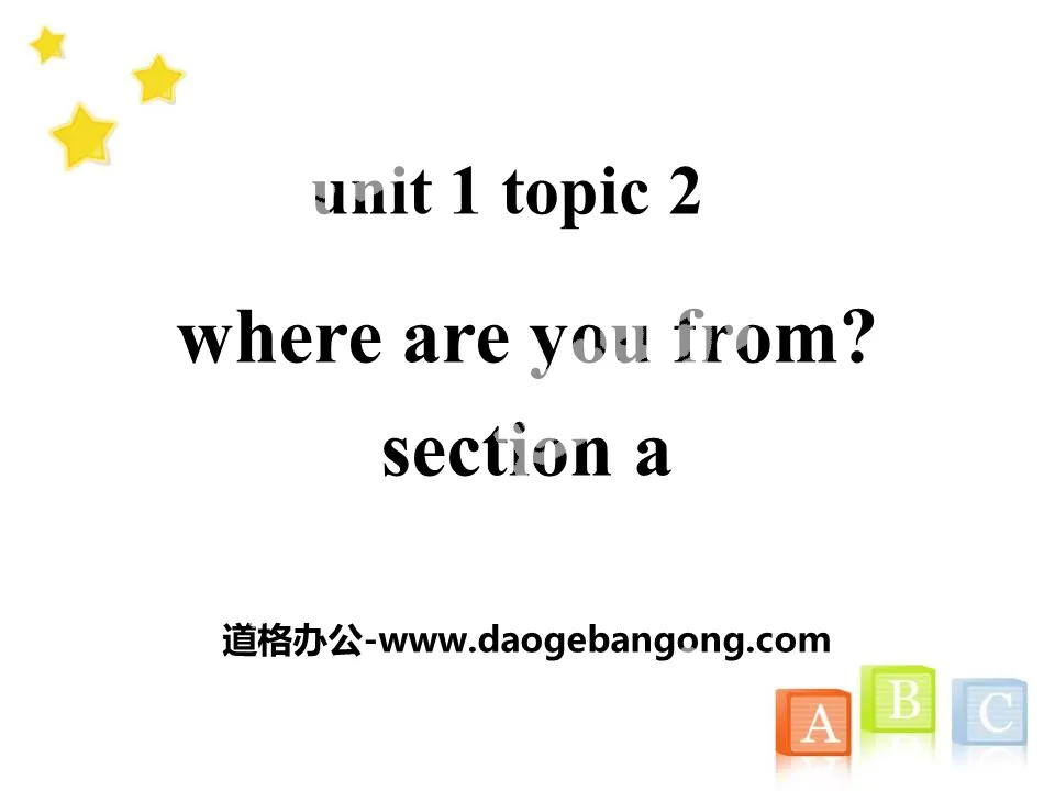 "Where are you from?" SectionA PPT