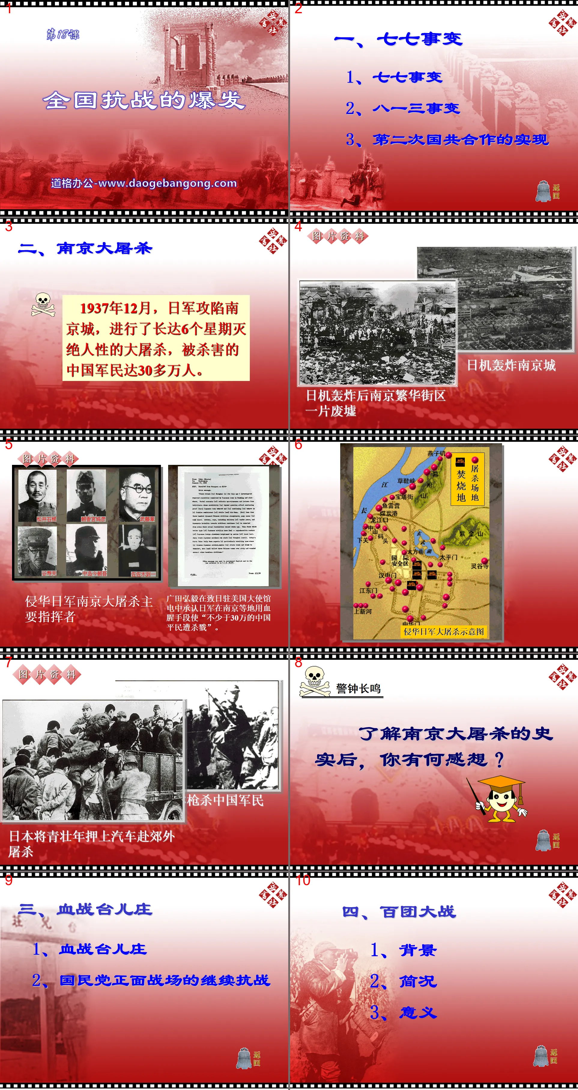 "The Outbreak of the National War of Resistance" The Great Anti-Japanese War PPT Courseware 2