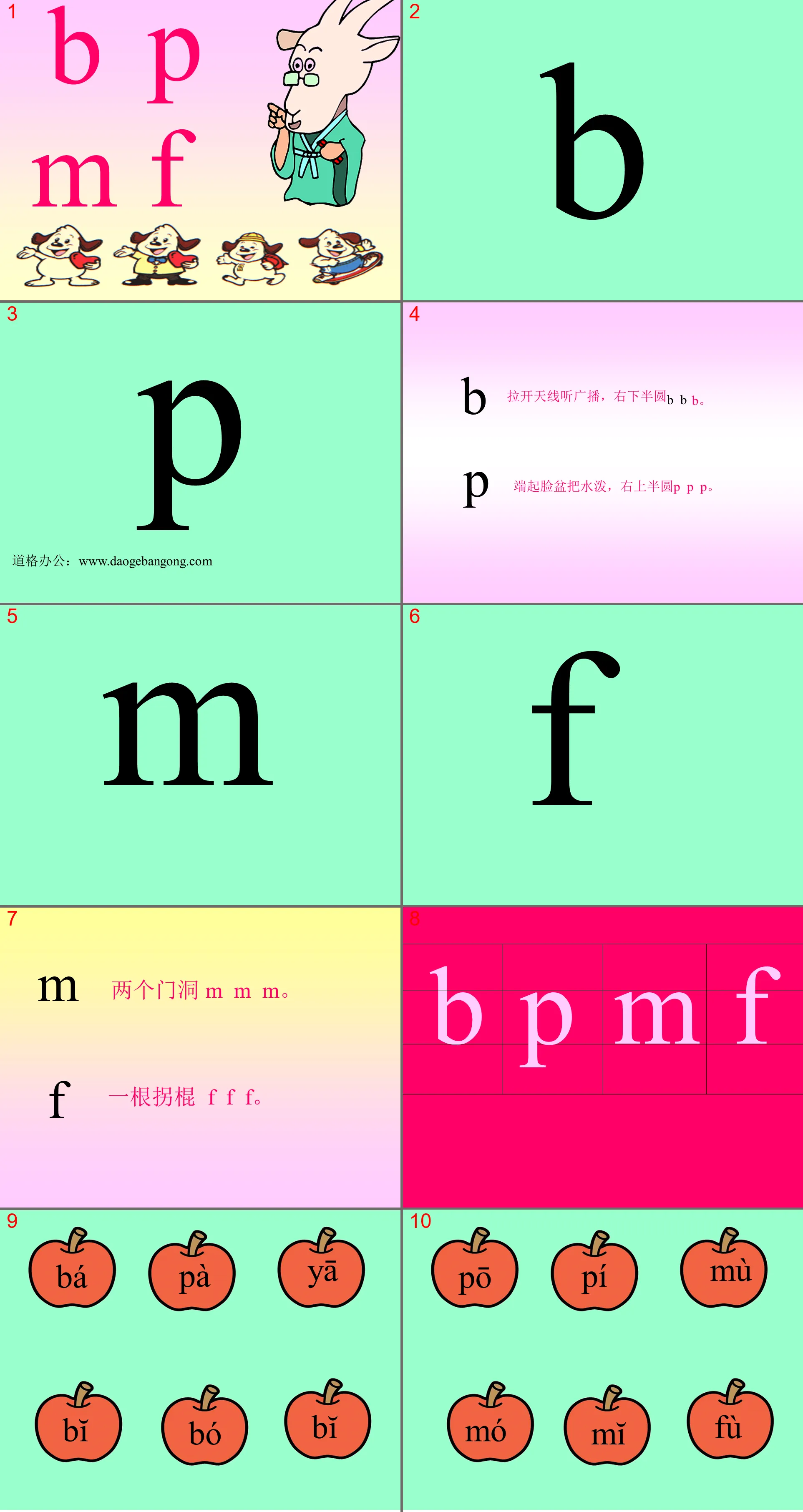 Chinese Pinyin "bpmf" PPT courseware