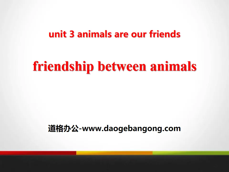 《Friendship Between Animals》Animals Are Our Friends PPT課程下載