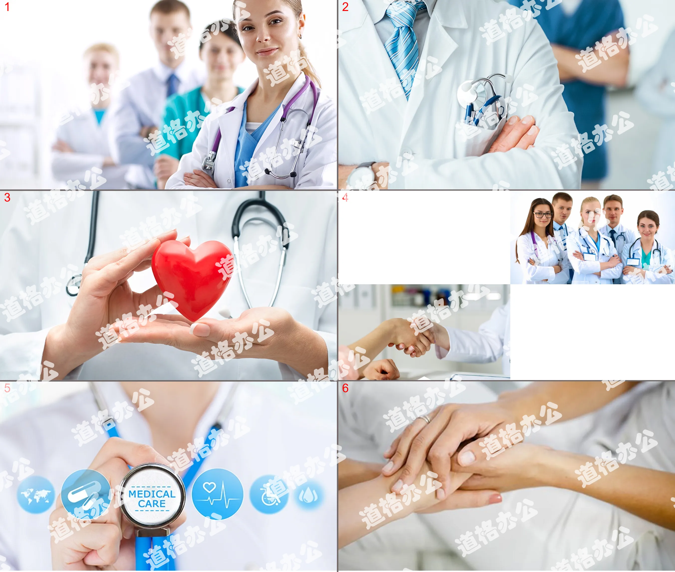 6 medical doctor PPT background pictures