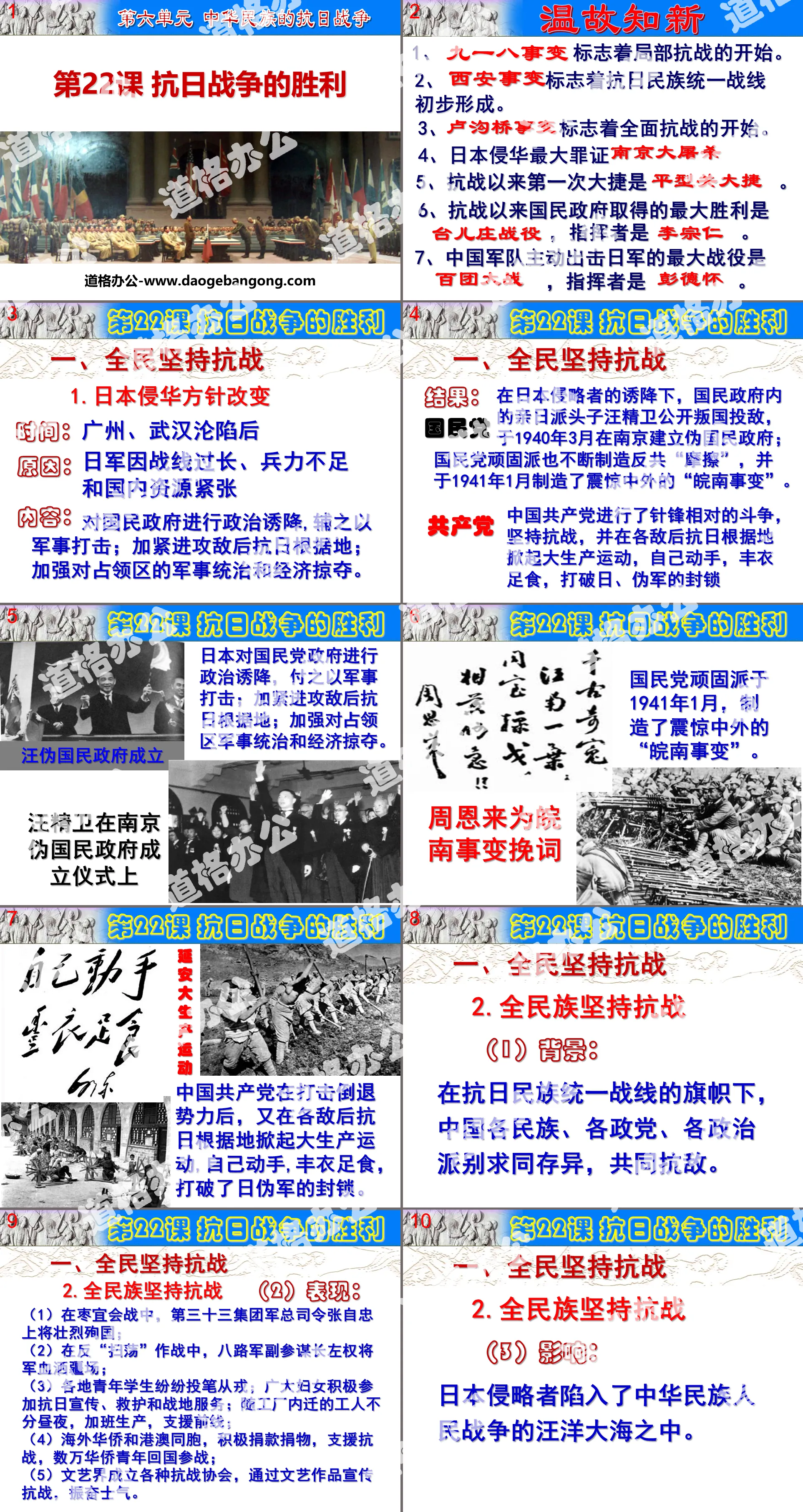 "Victory of the Anti-Japanese War" PPT download