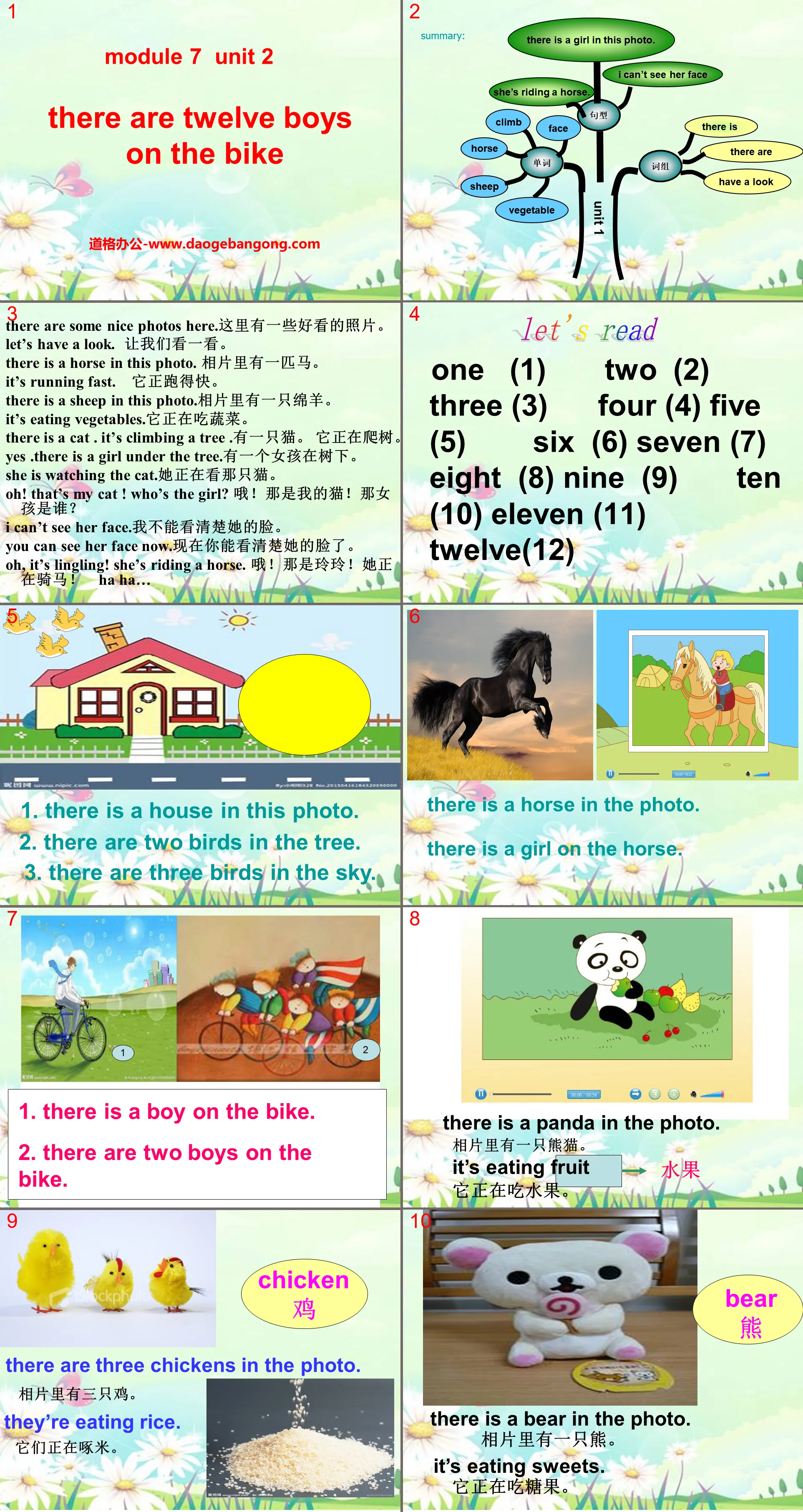 "There are twelve boys on the bike" PPT courseware 2