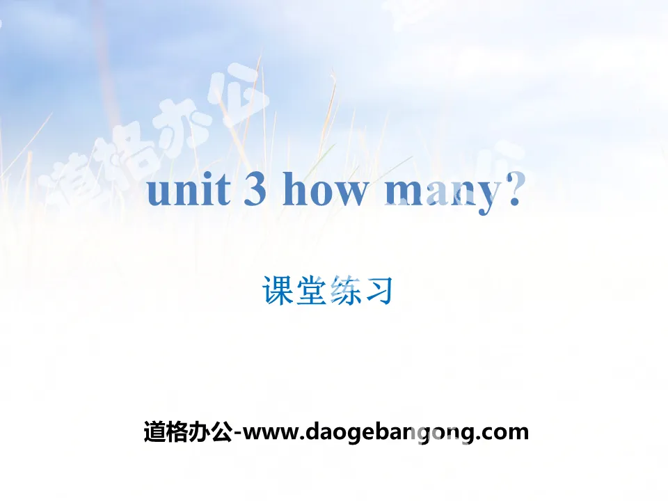 "How many?" Classroom Exercise PPT