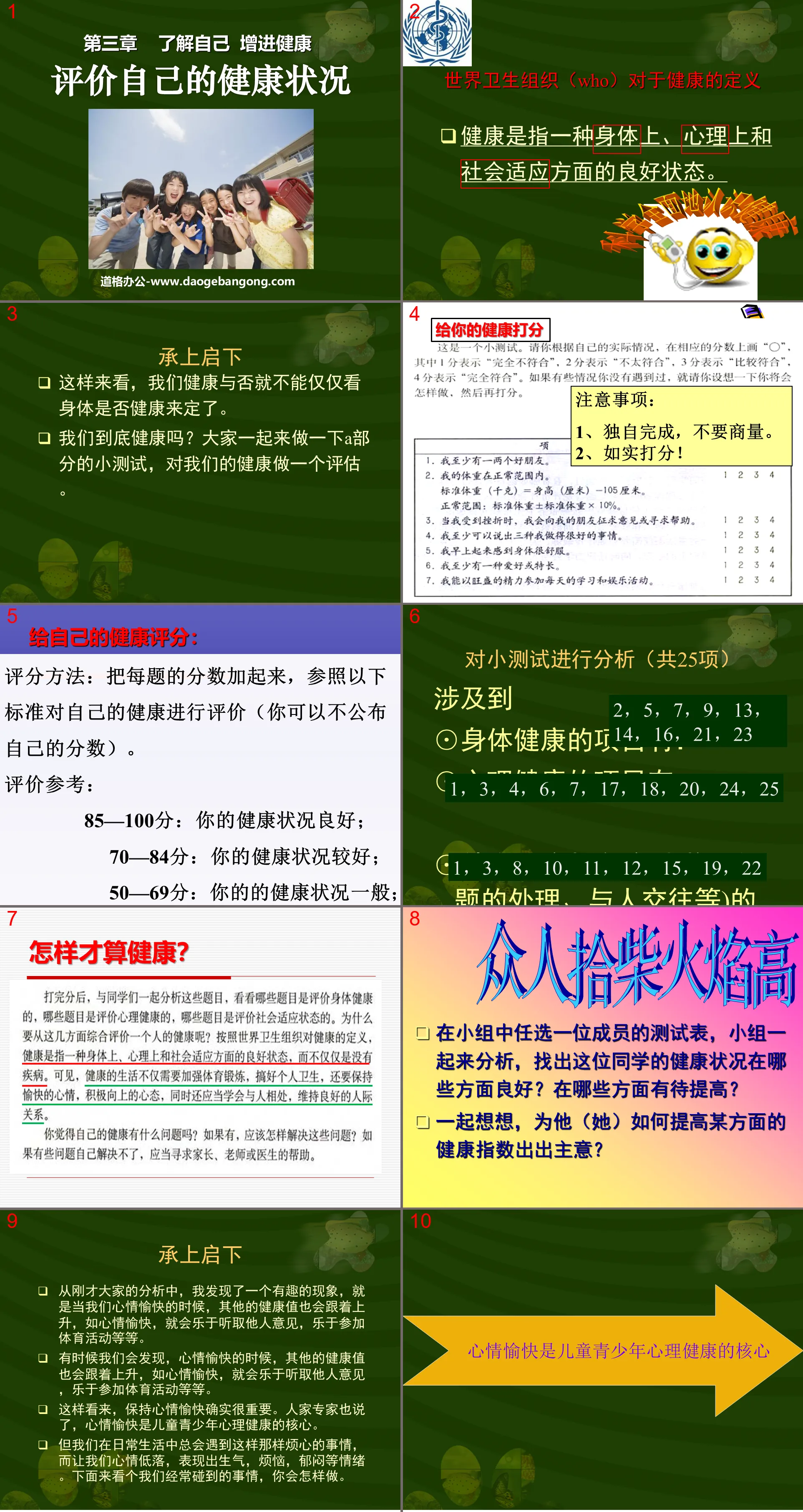 《评价自己的健康状况》了解自己增进健康PPT课件3
