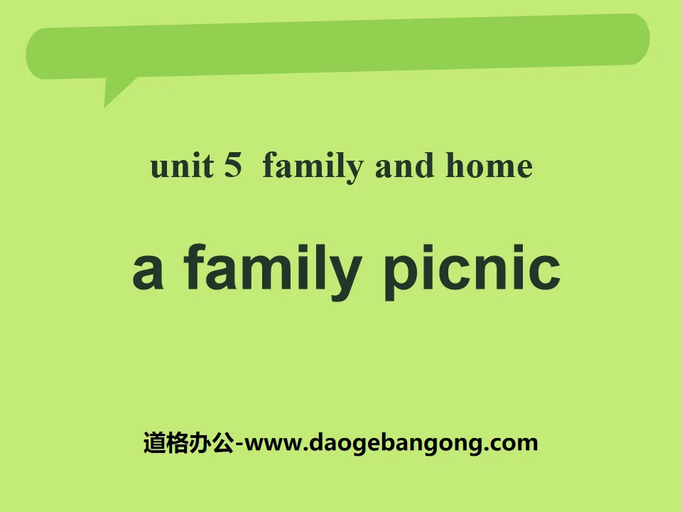 《A Family Picnic》Family and Home PPT下载
