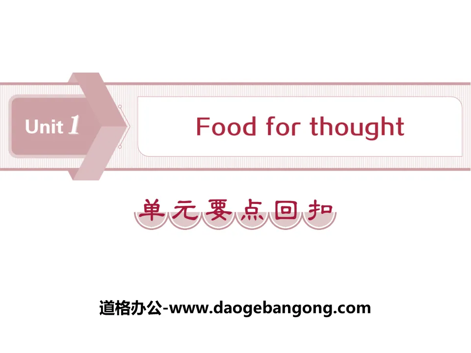 《Food for thought》單元要點回扣PPT