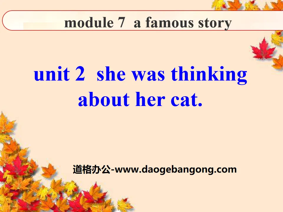 《She was thinking about her cat》A famous story PPT課件2