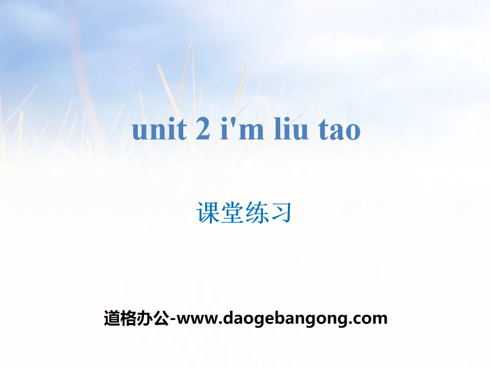 "I'm Liu Tao" classroom practice PPT