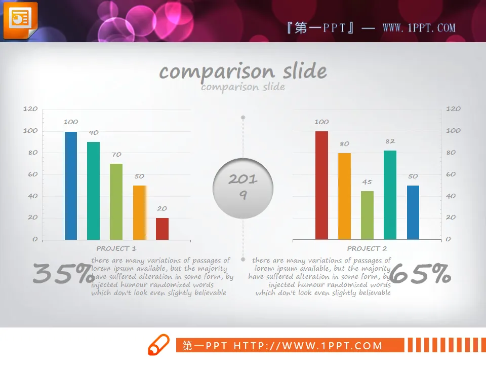 Histogramme PPT plat et coloré