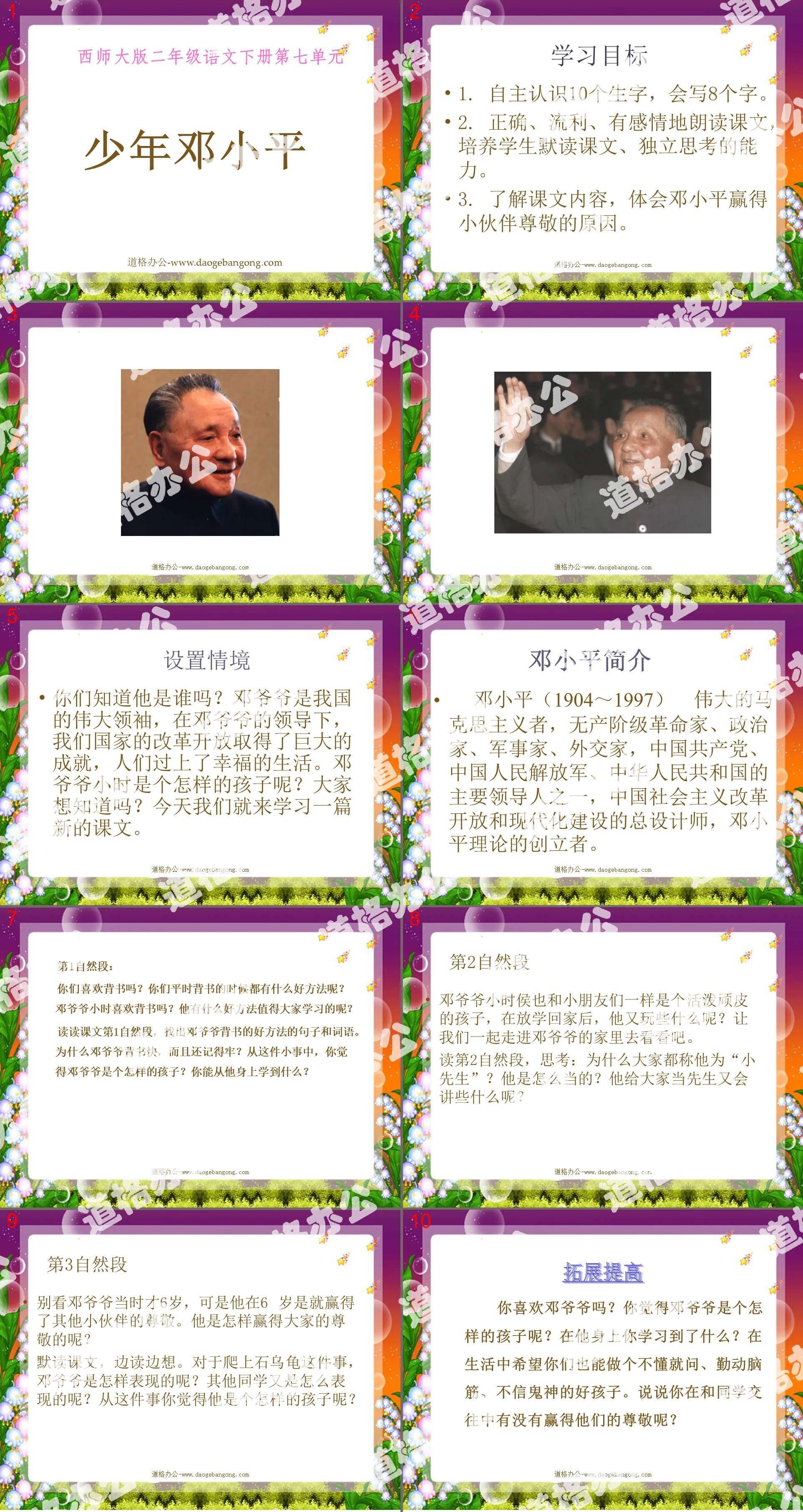 "Young Deng Xiaoping" PPT courseware
