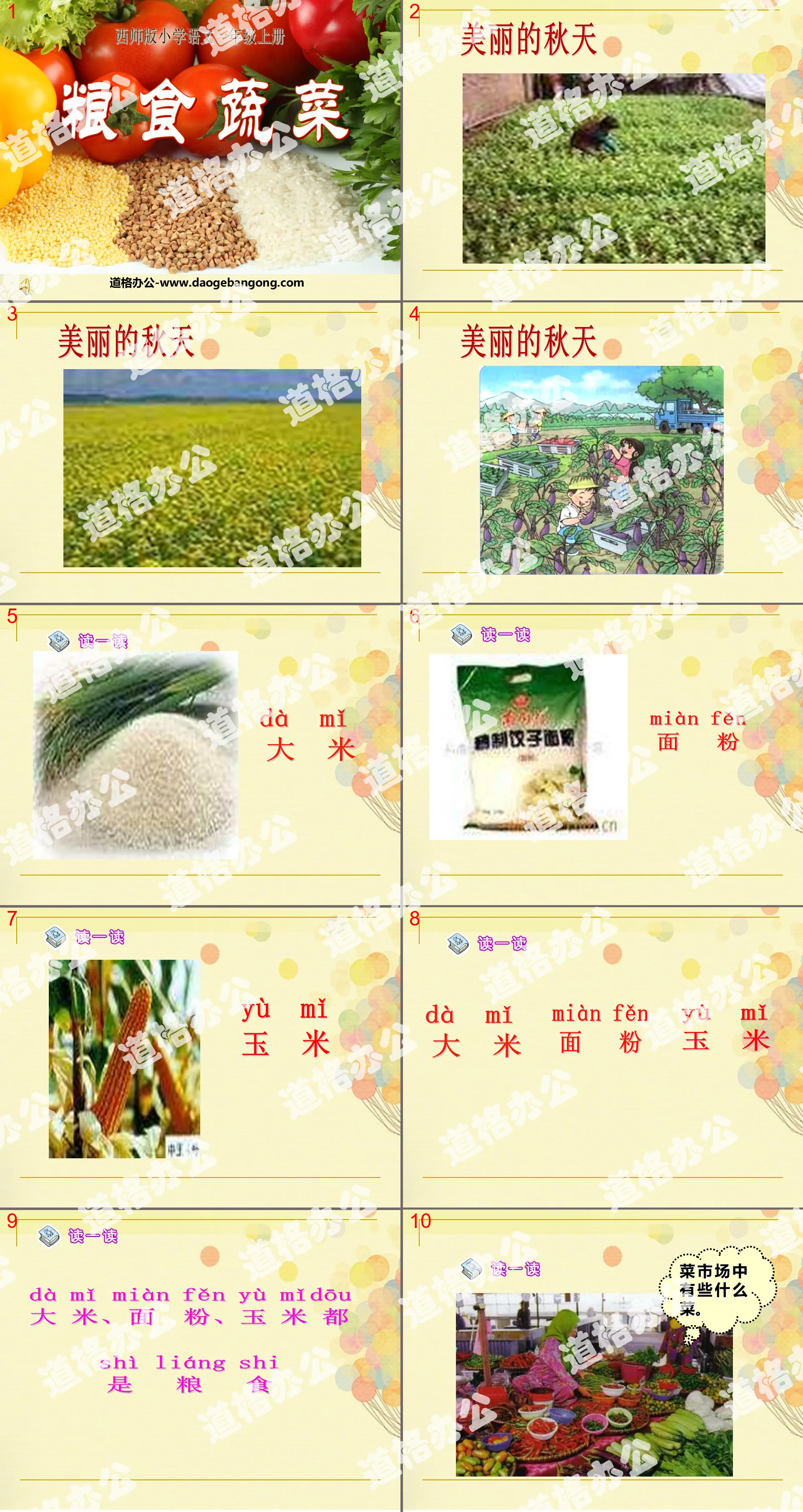 "Grains and Vegetables" PPT Courseware 3