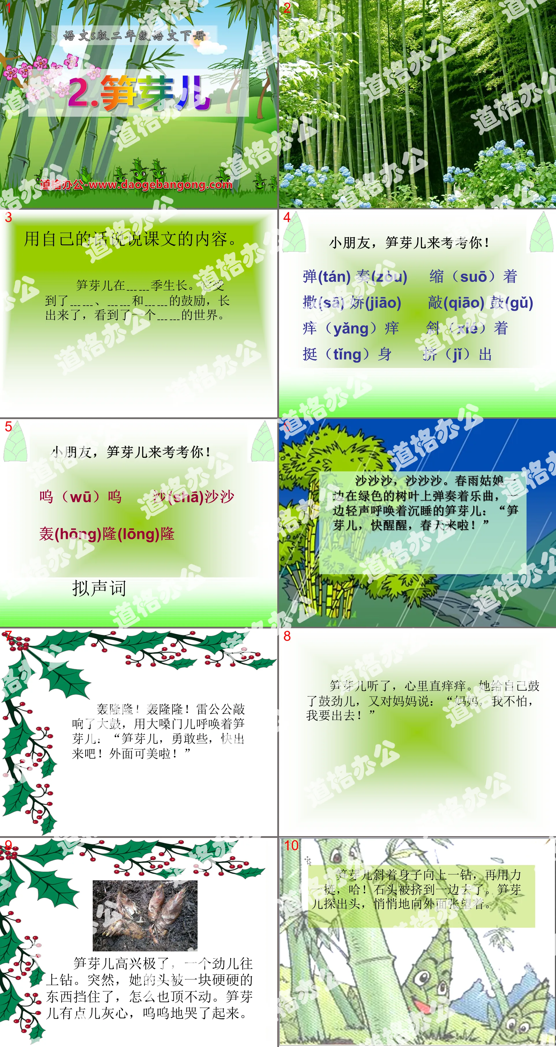 "Bamboo Shoots" PPT courseware 9