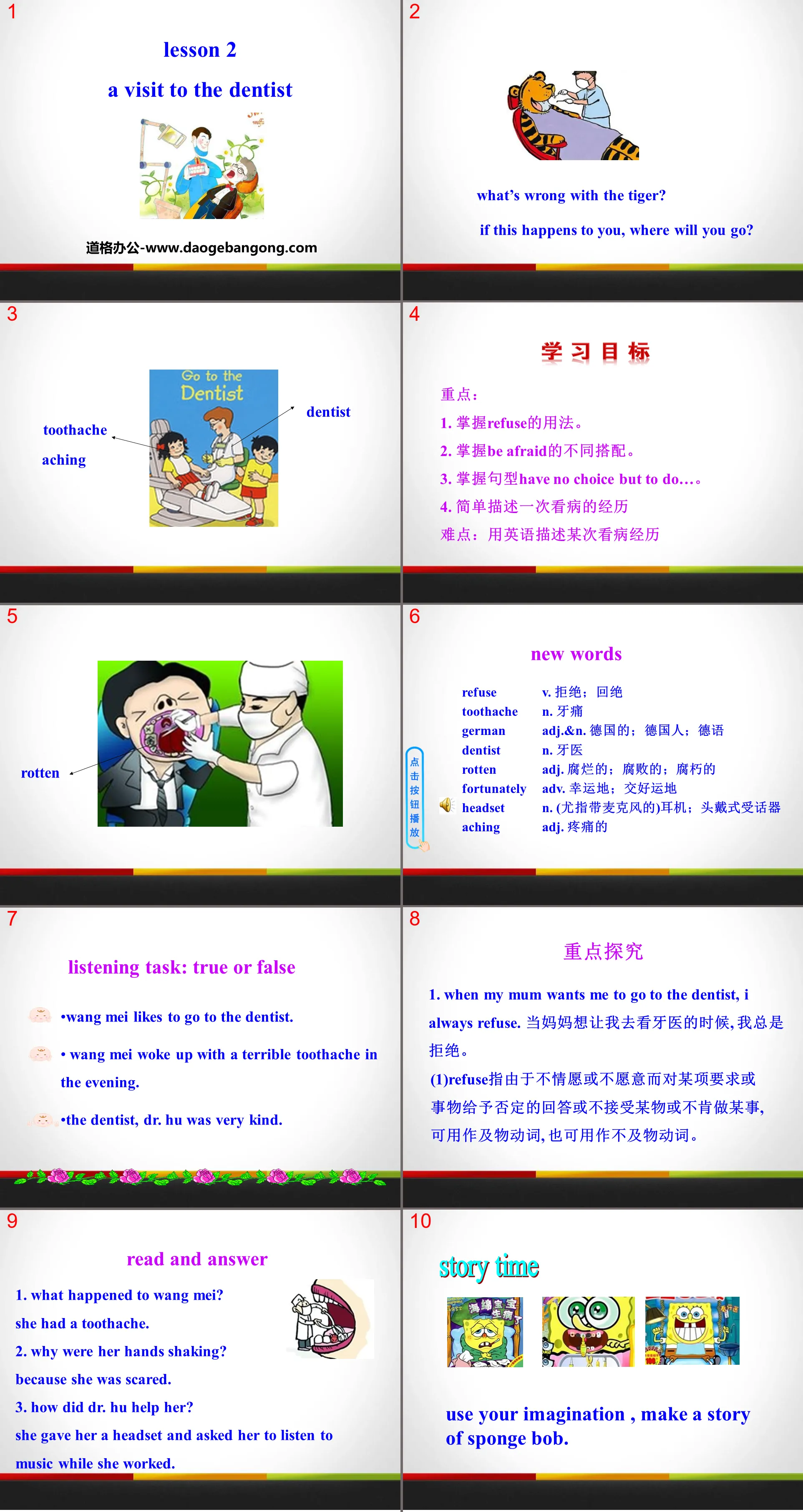 《A Visit to the Dentist》Stay healthy PPT
