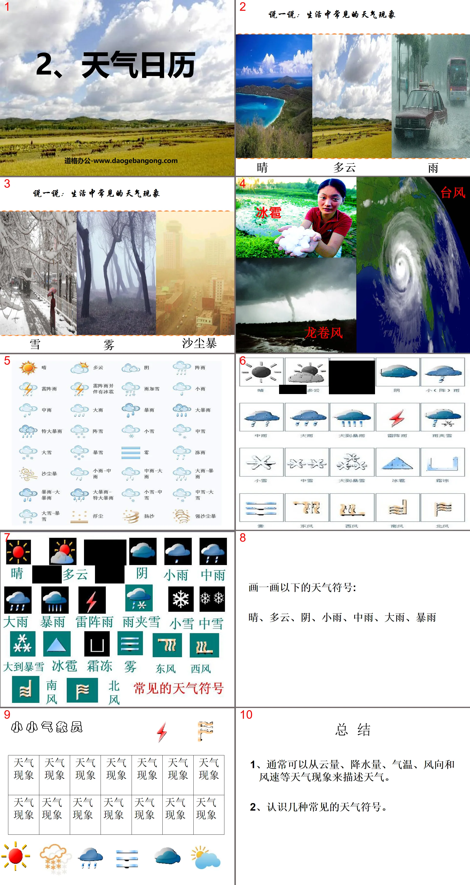 《天氣日曆》天氣PPT課件