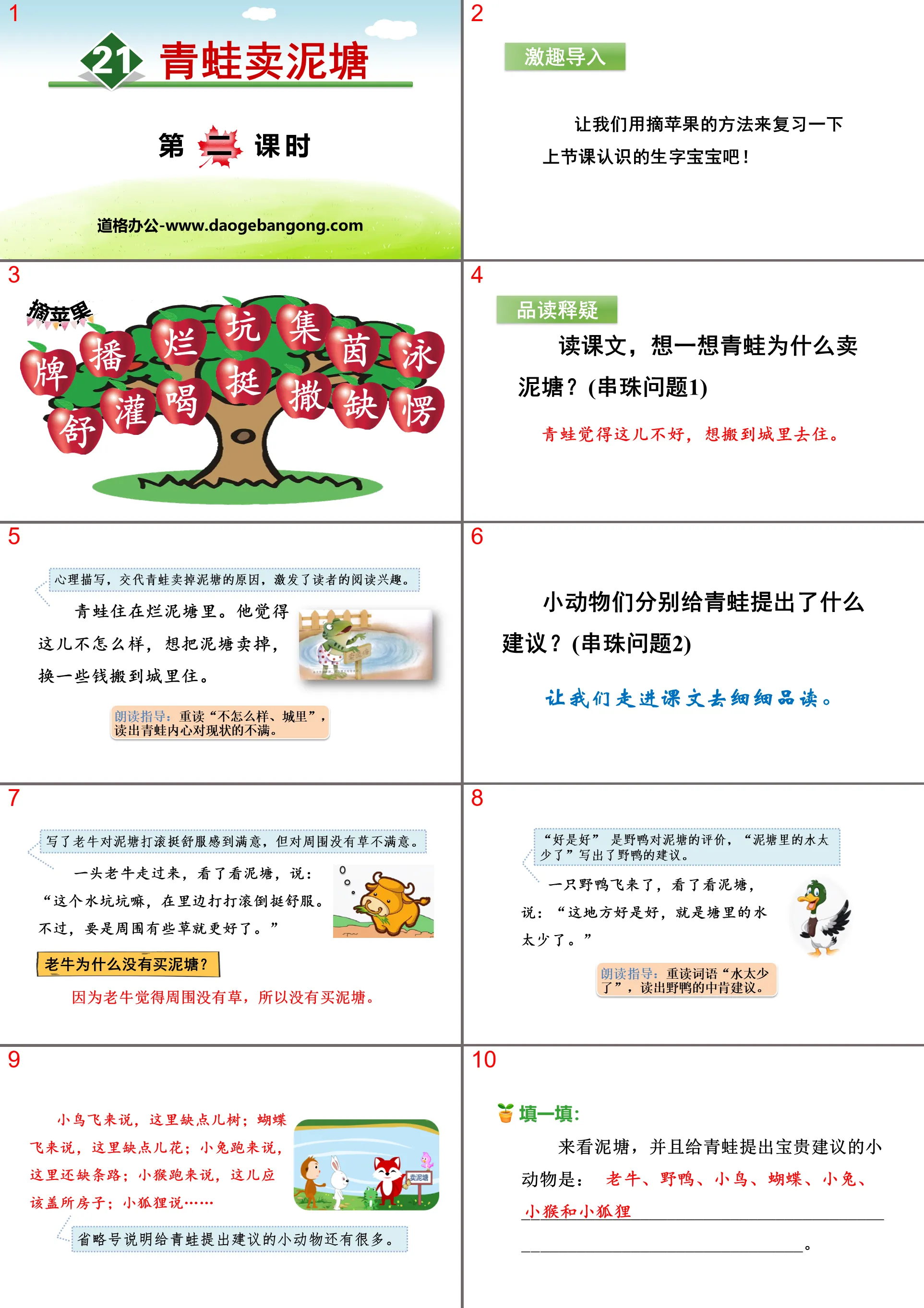 《青蛙卖泥塘》PPT(第二课时)