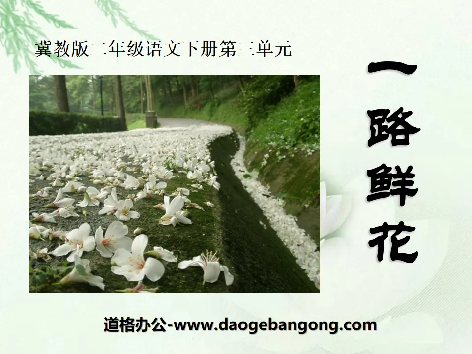 "Flowers Along the Road" PPT courseware