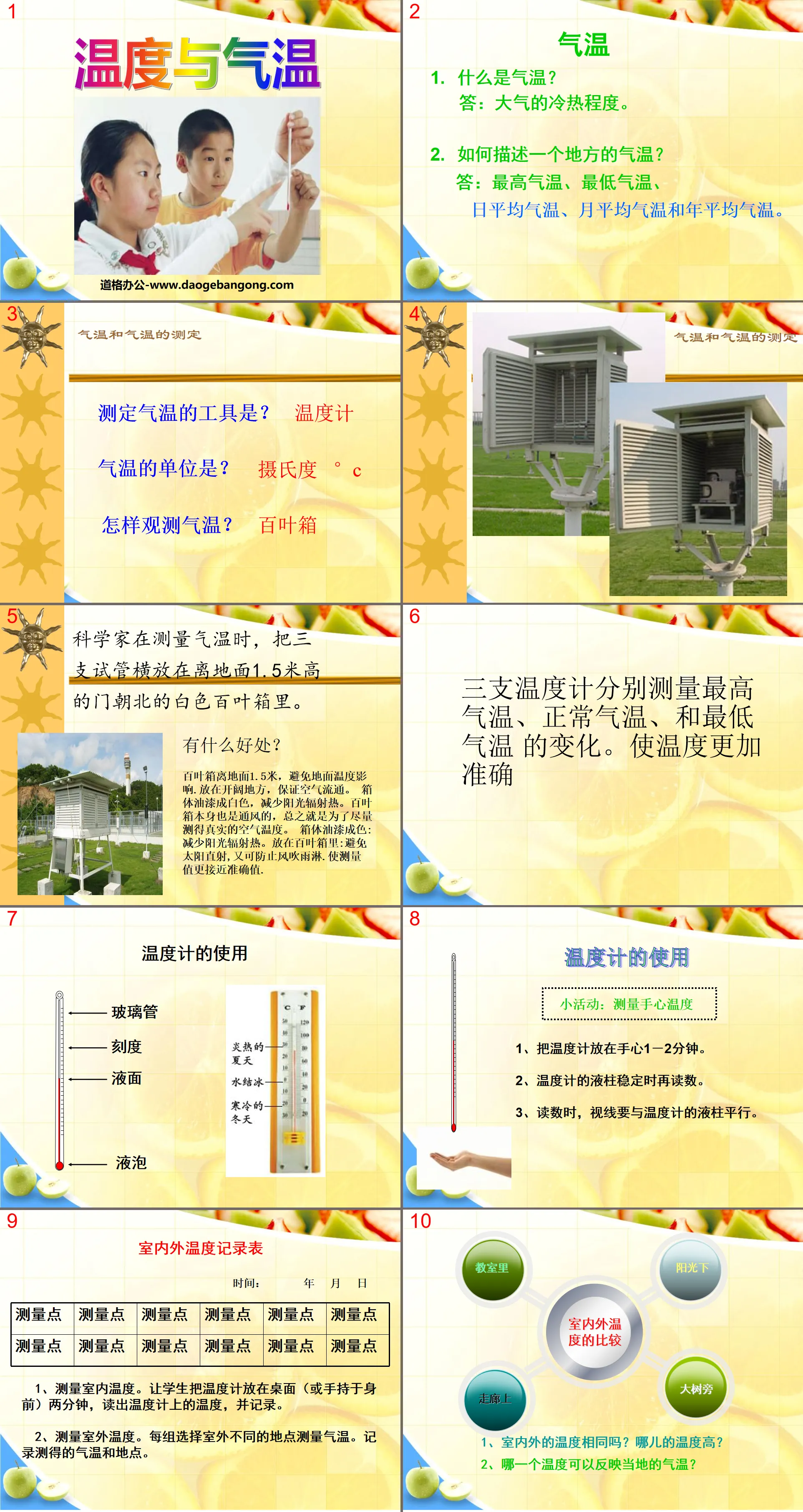 "Temperature and Air Temperature" Weather PPT Courseware 4