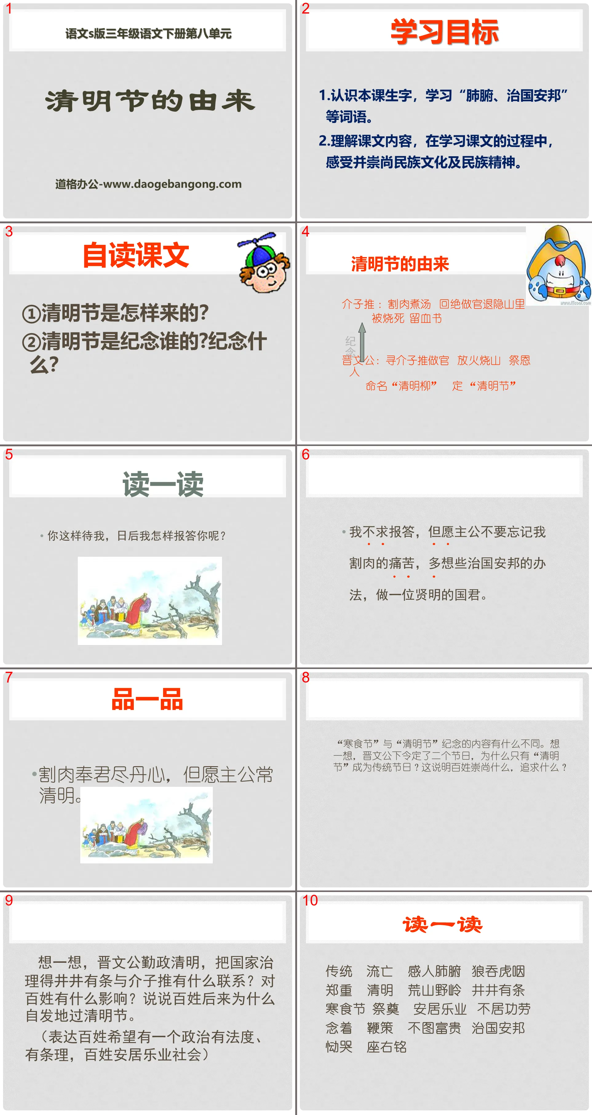 "The Origin of Qingming Festival" PPT courseware 2