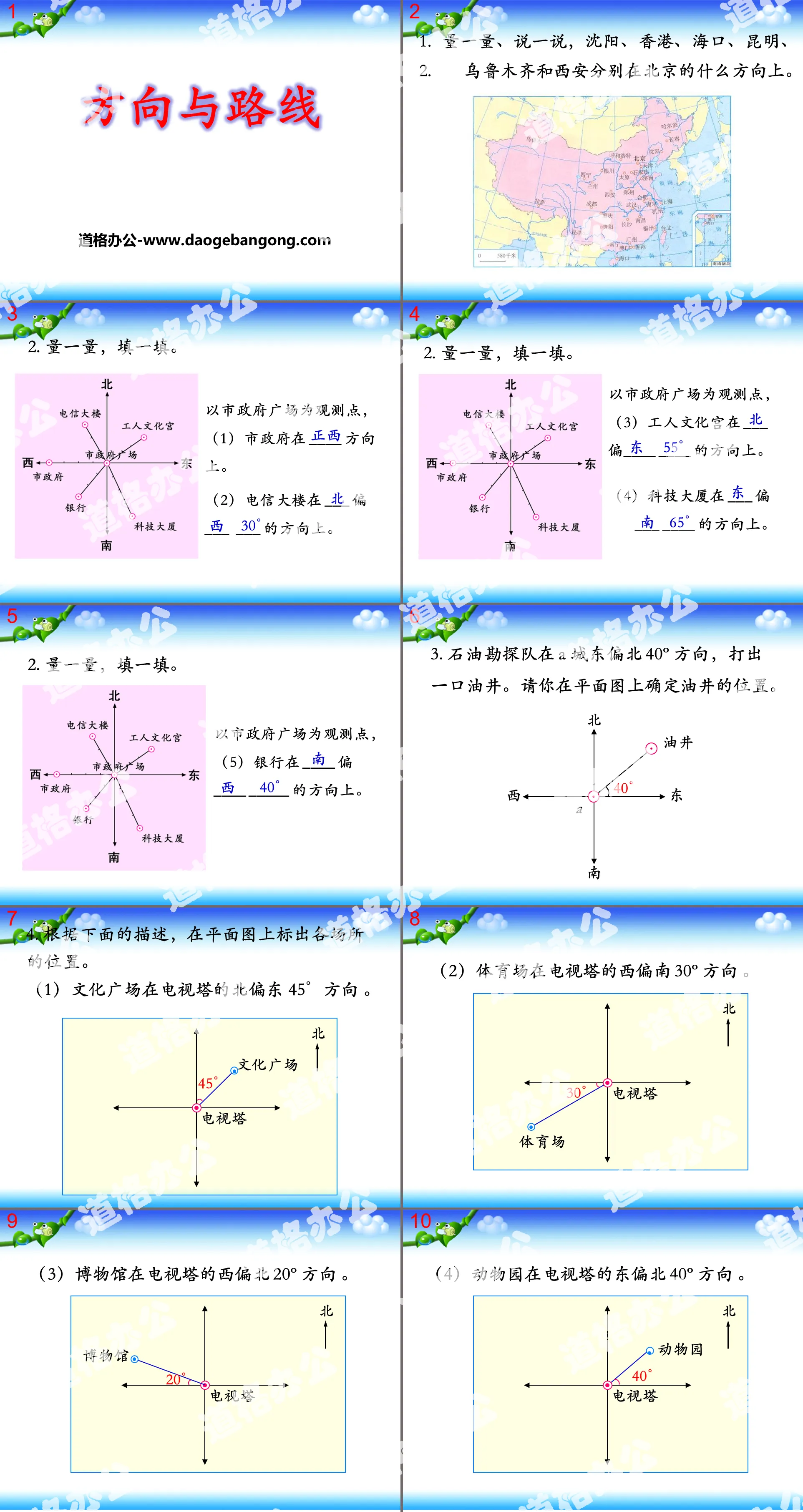 "Direction and Route" PPT courseware