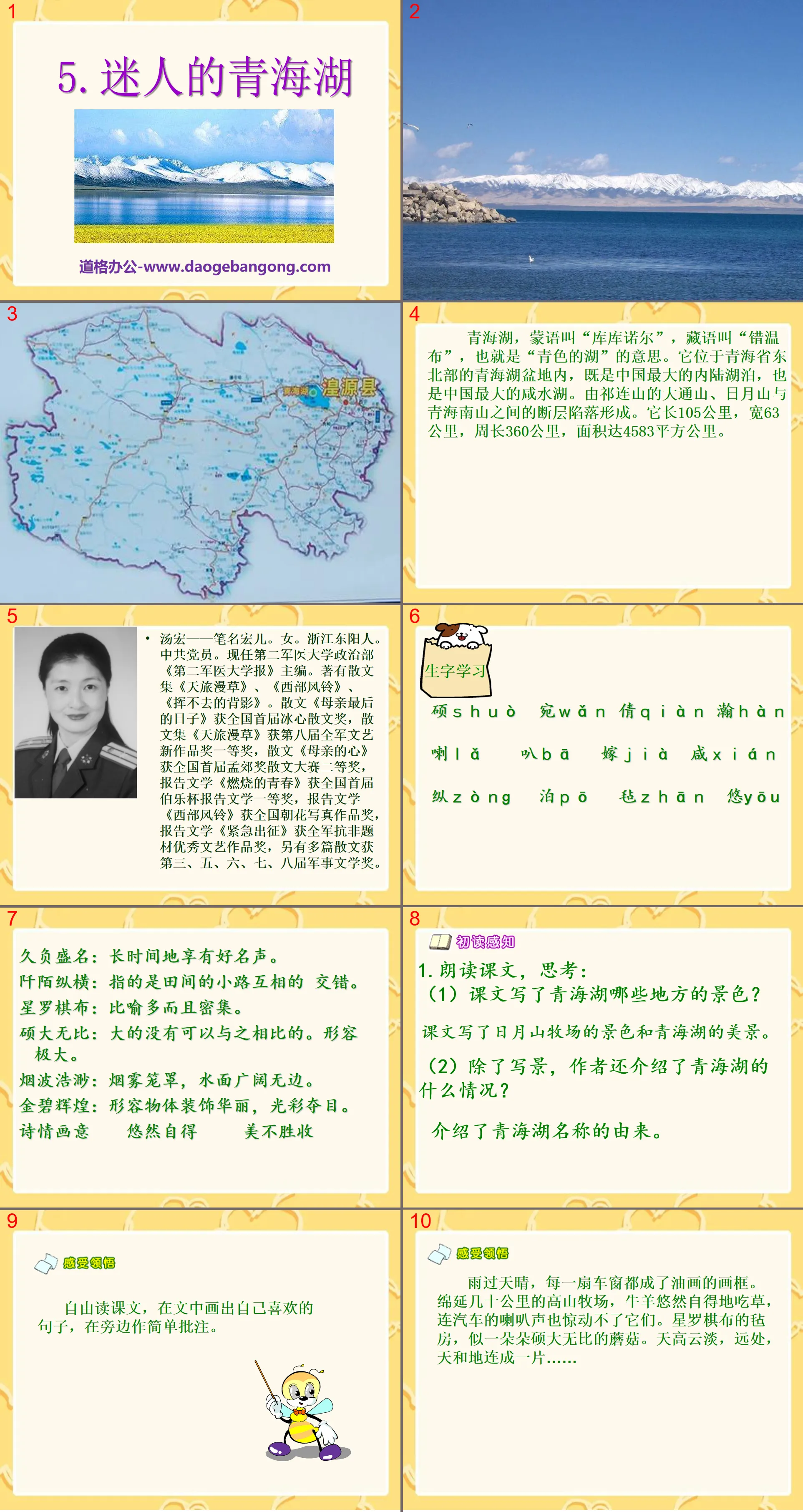 "Charming Qinghai Lake" PPT courseware 2