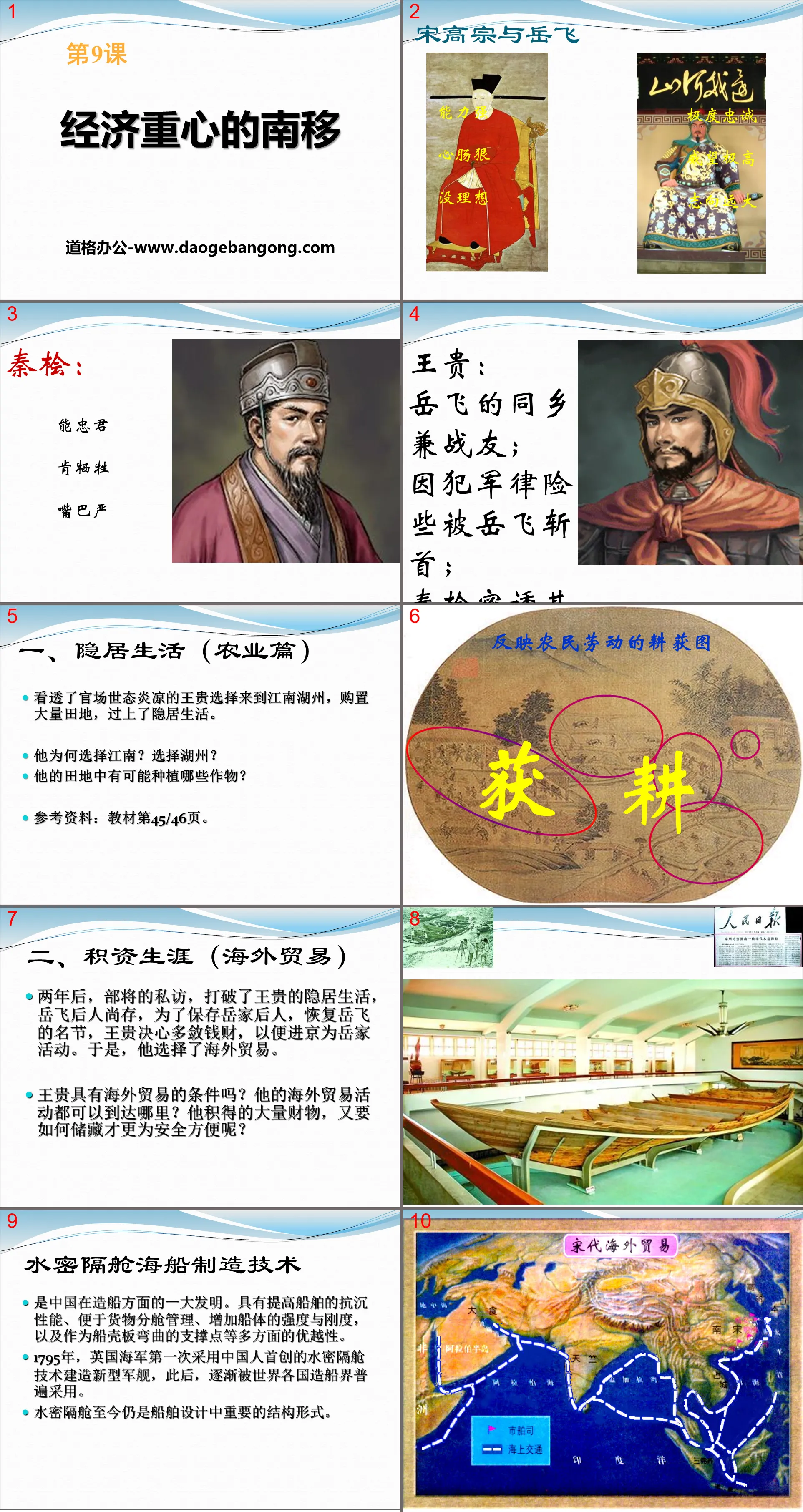 "The Southward Shift of the Economic Center of gravity" PPT courseware 3 during the Song and Yuan Dynasties