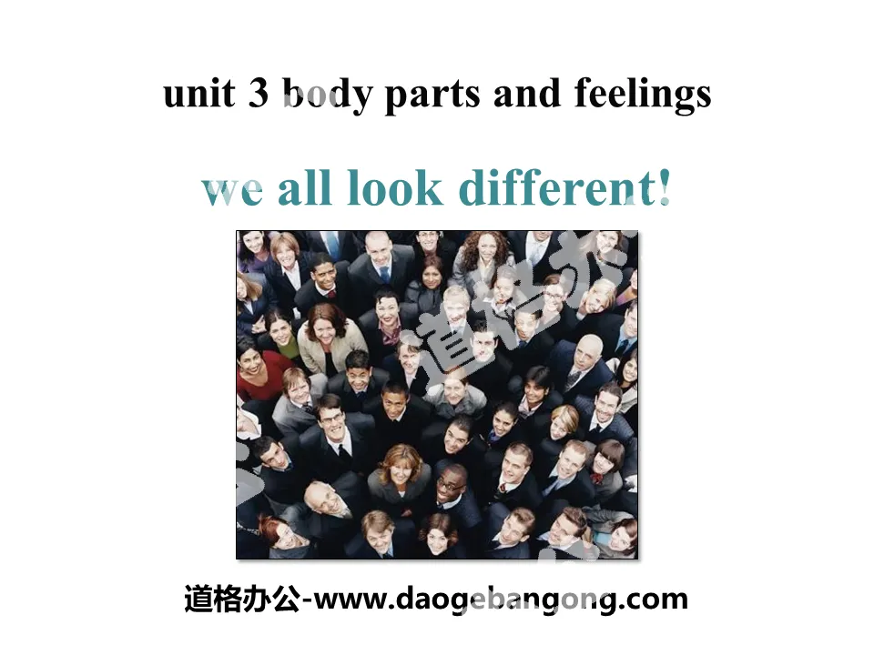 "We All Look Different!" Body Parts and Feelings PPT courseware