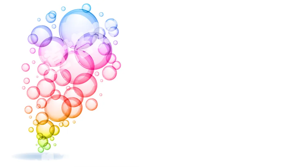 6张简洁清新彩色气泡PPT背景图