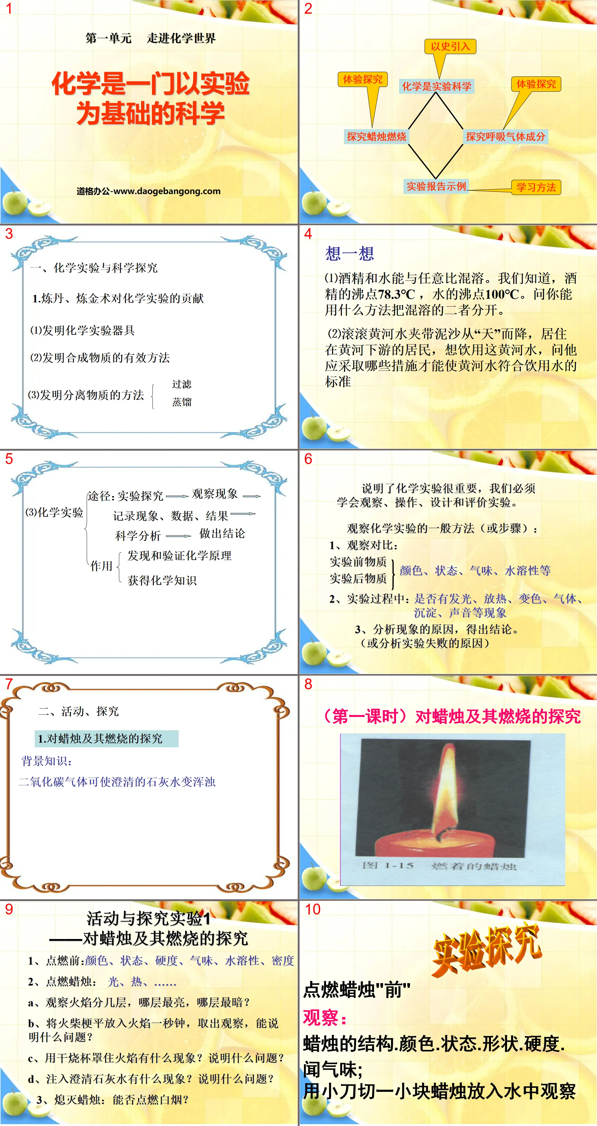 《化學是一門以實驗為基礎的科學》走進化學世界PPT課件