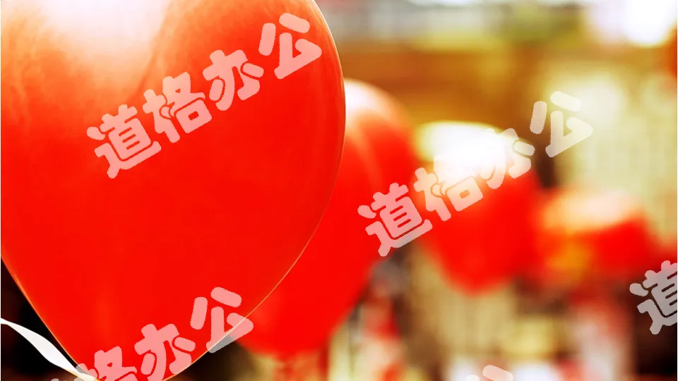 2張彩色愛心氣球PPT背景圖片
