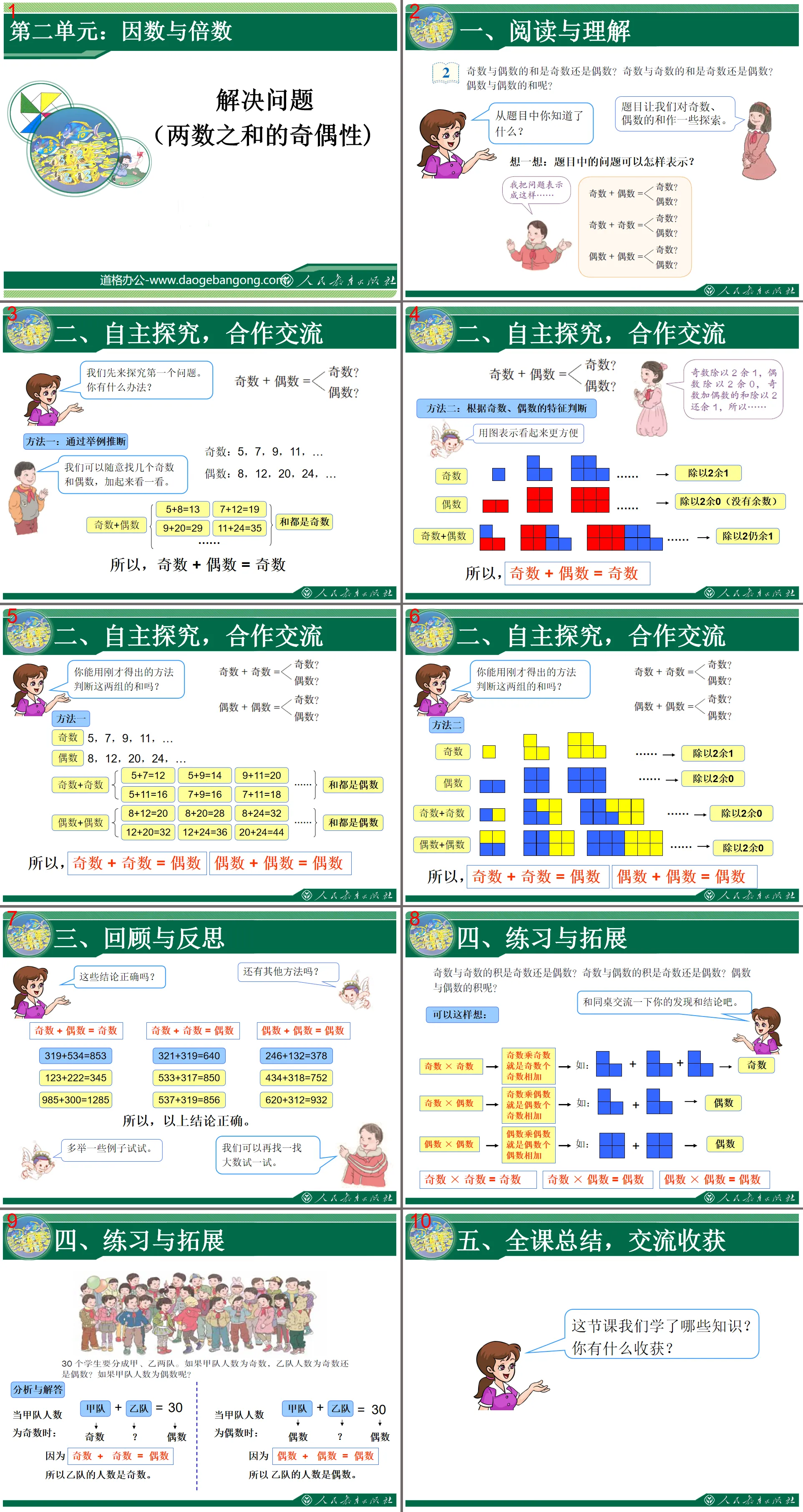 《两数之和的奇偶性》因数与倍数PPT课件
