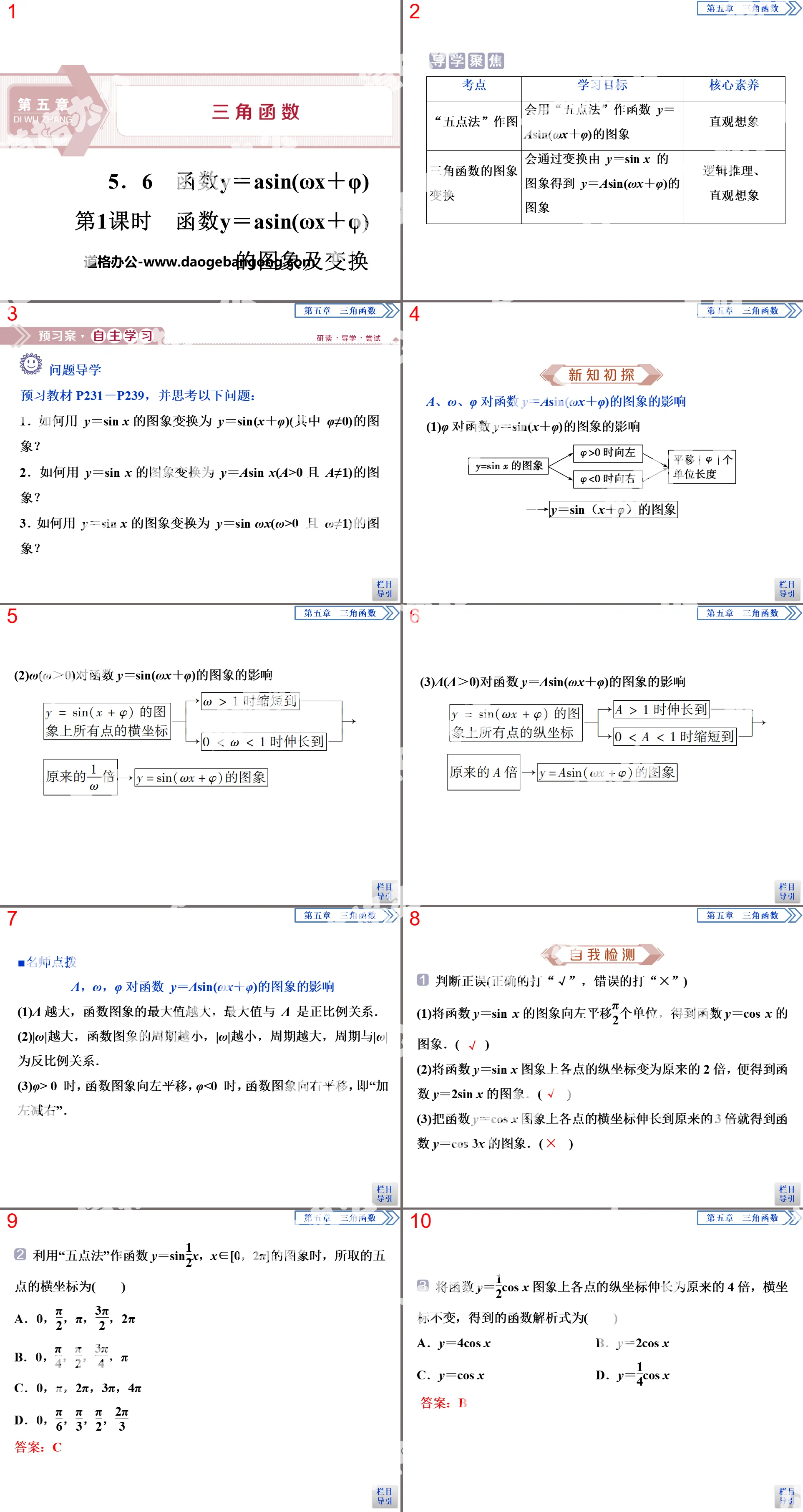 《函数y＝Asin(ωx＋φ)》三角函数PPT(第1课时函数y＝Asin(ωx＋φ)的图象及变换)
