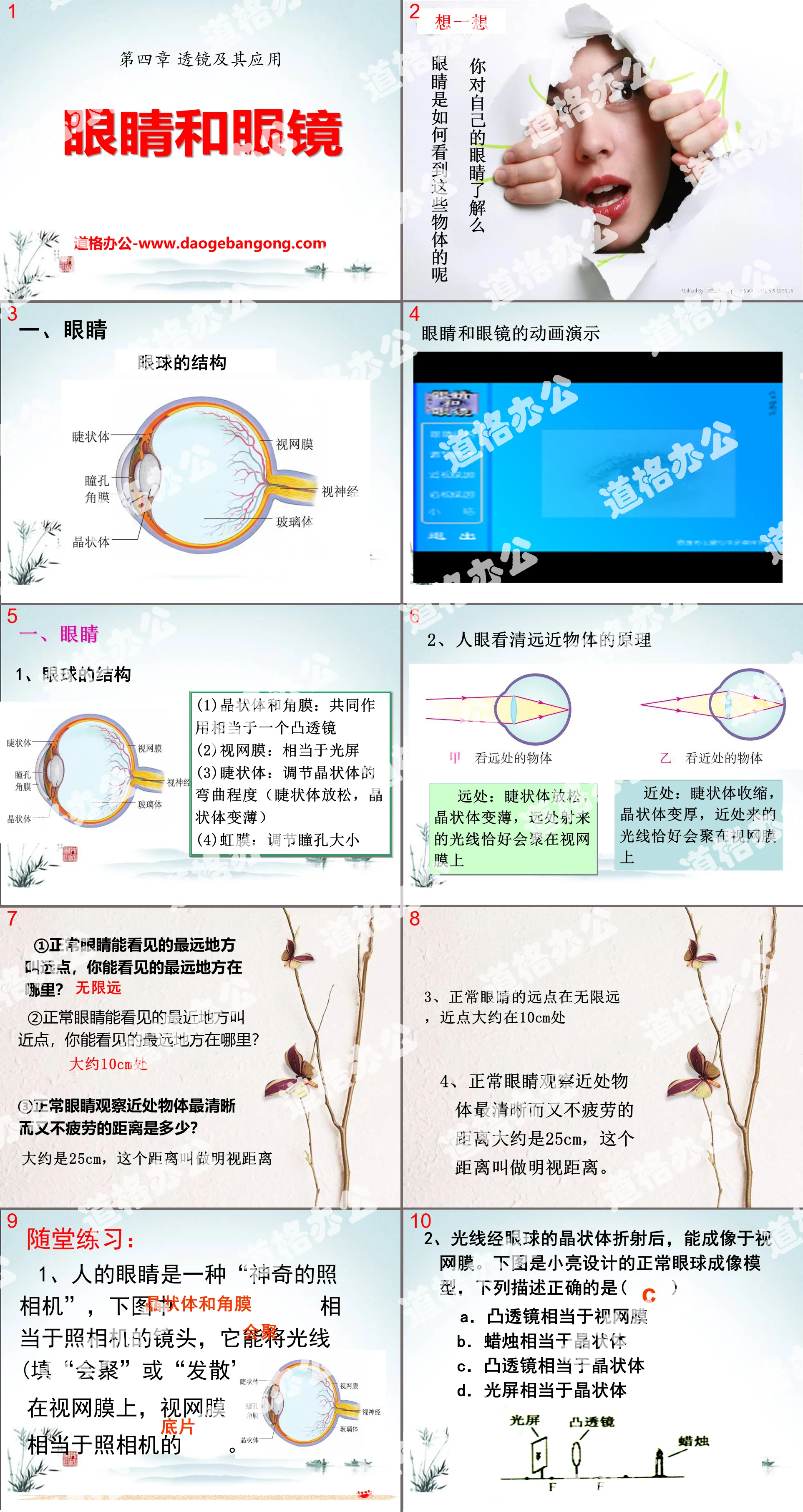 Lentilles « Yeux et lunettes » et leurs applications Didacticiel PPT 7