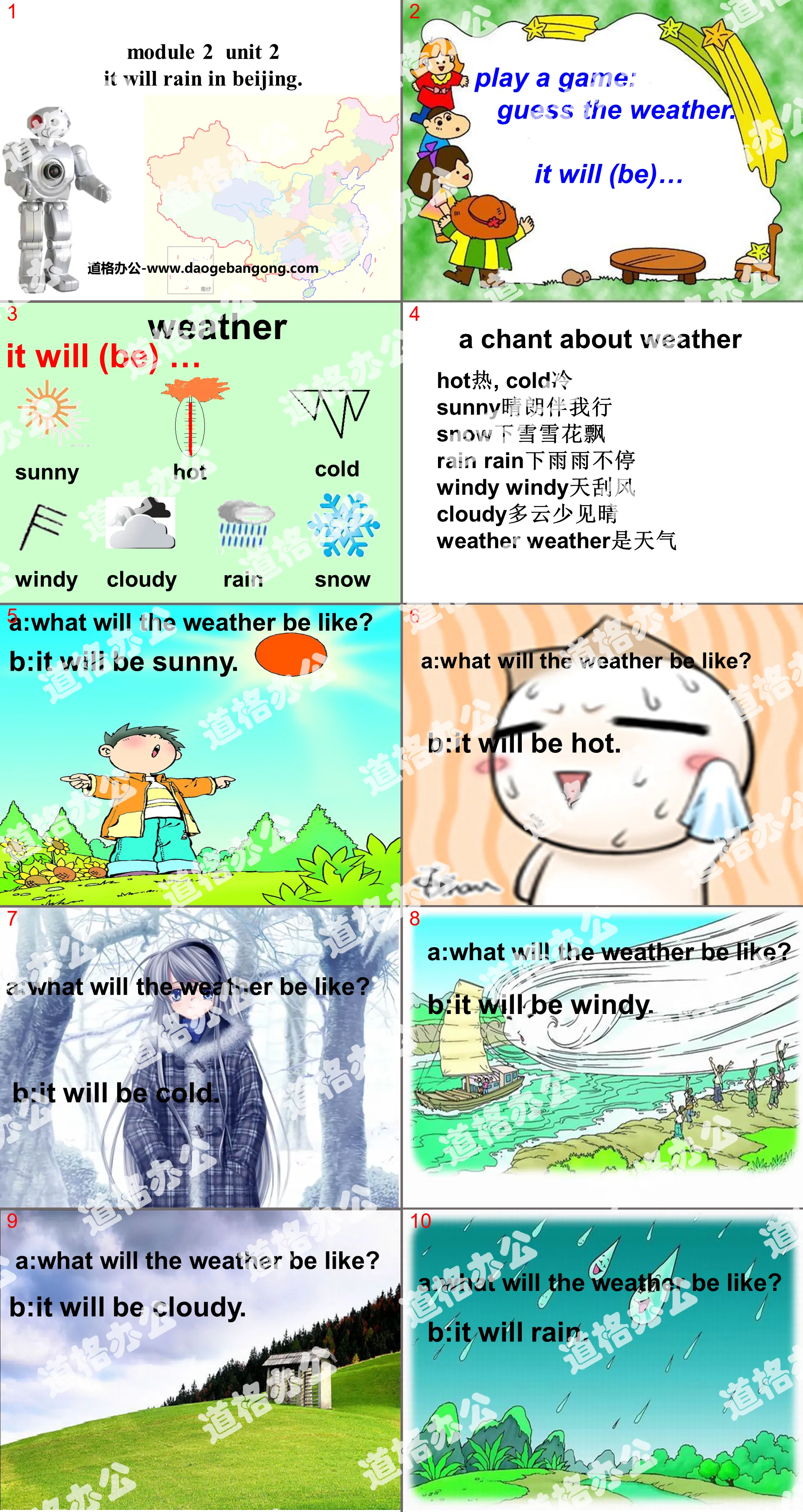 "It will rain in Beijing" PPT courseware 2