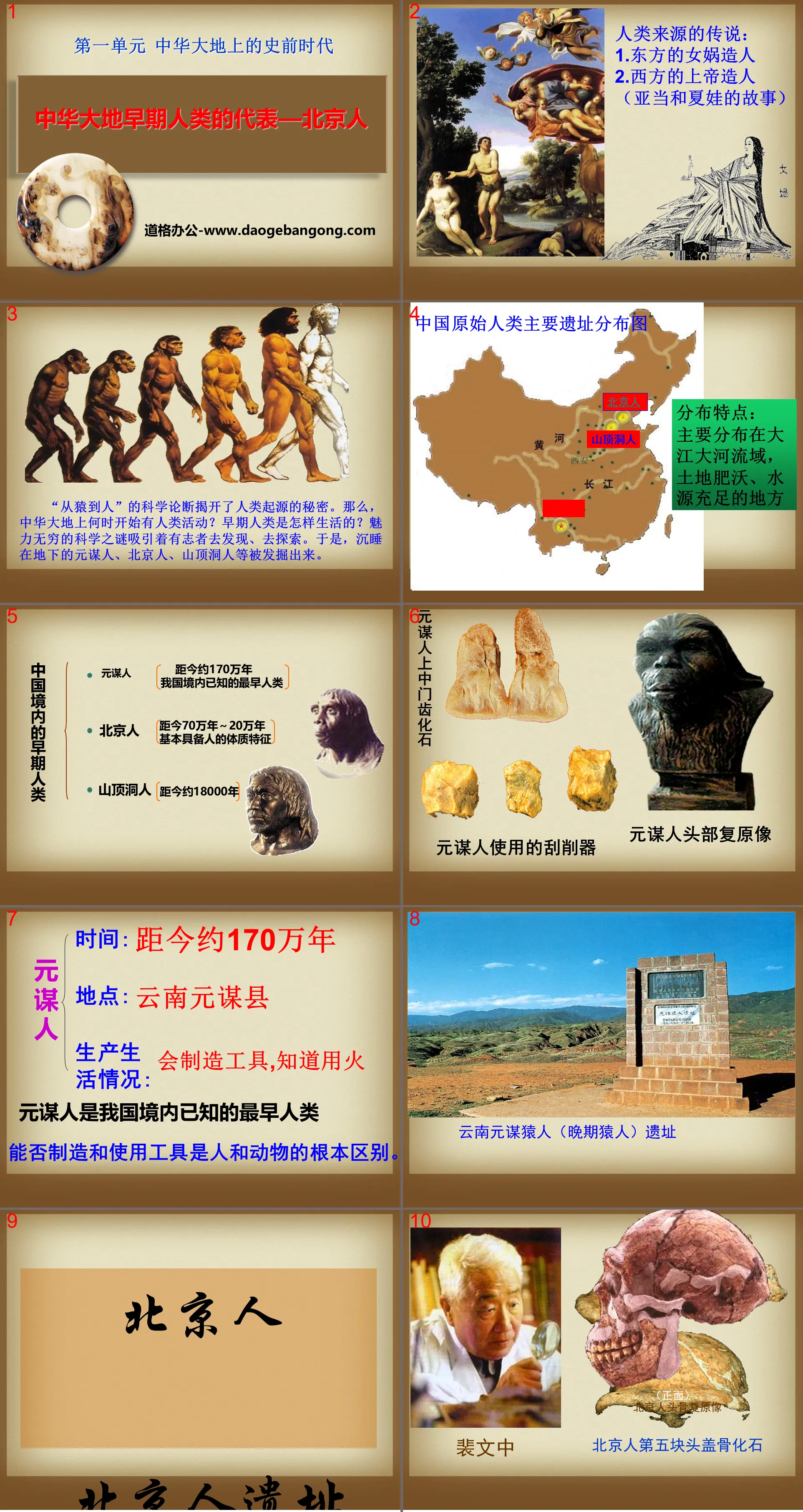 "Representatives of Early Humans in the Land of China-Peking Man" PPT Courseware of Prehistoric Era in the Land of China 3