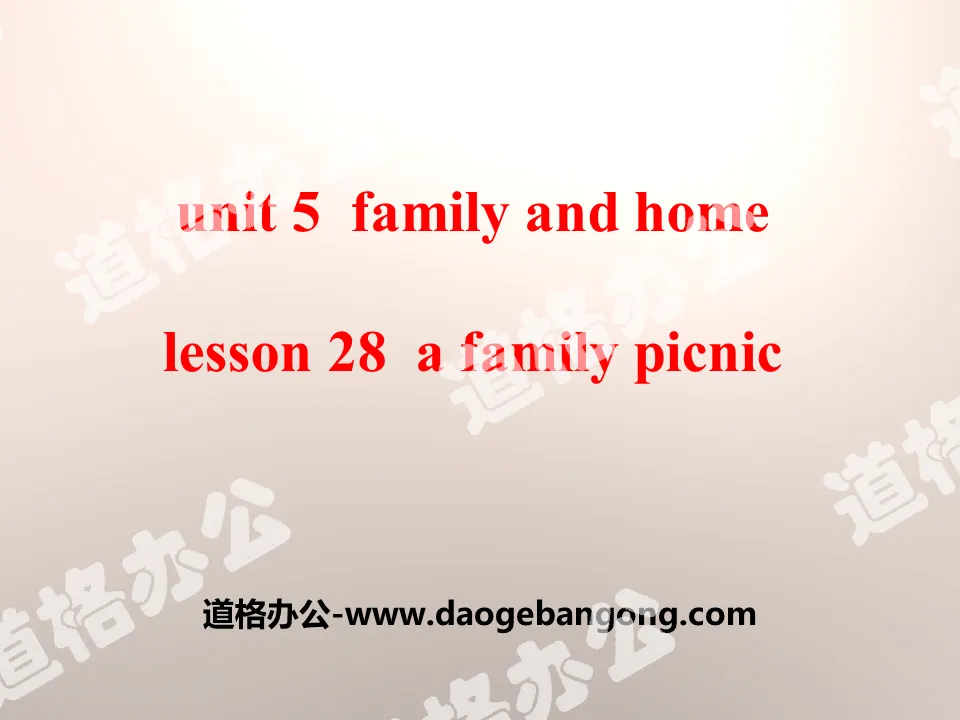 "A Family Picnic" Family and Home PPT courseware
