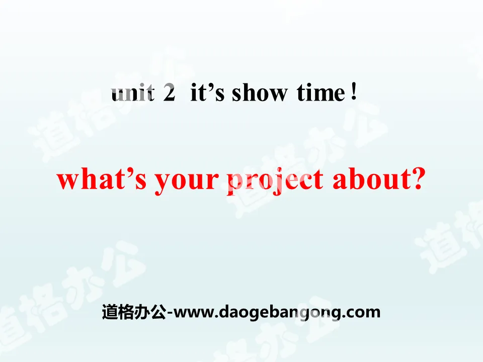 《What's Your Project About?》It's Show Time! PPT教学课件
