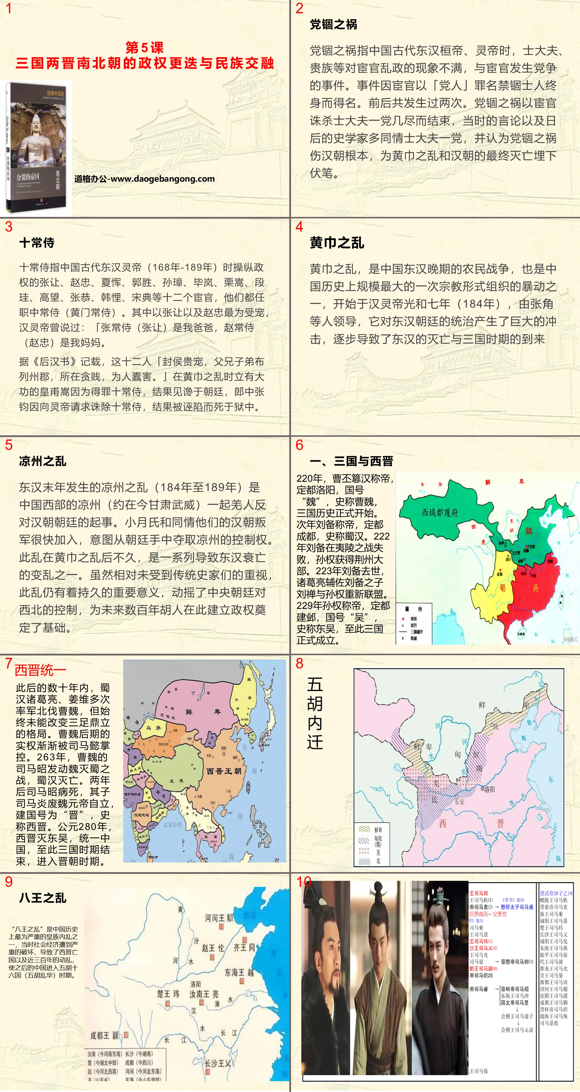 《三国两晋南北朝的政权更迭与民族交融》三国两晋南北朝的民族交融与隋唐统一多民族封建国家的发展PPT教学课件
