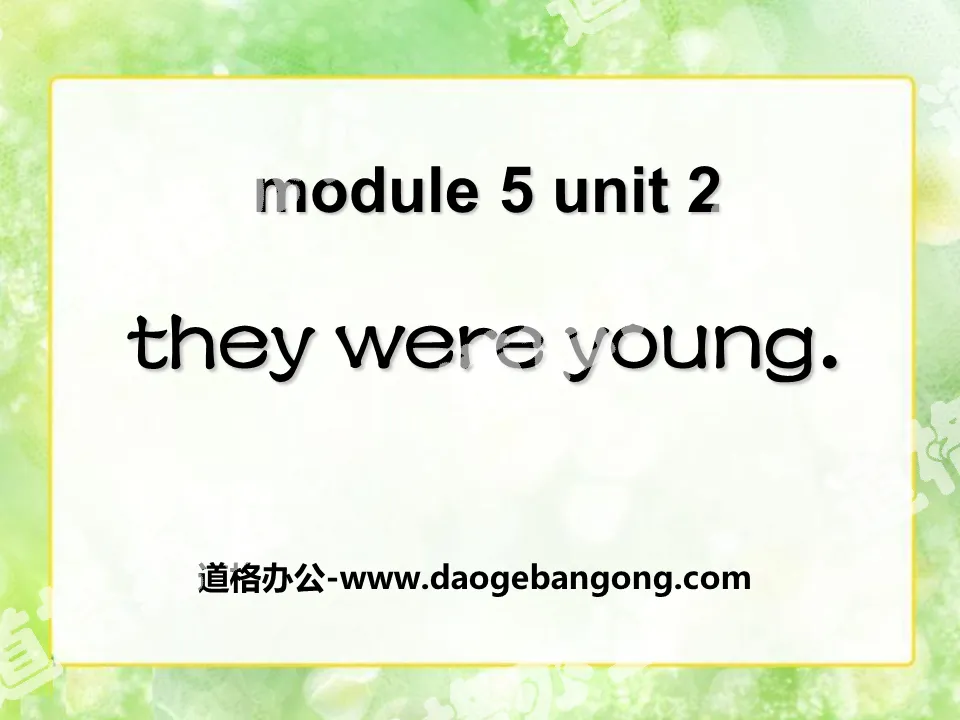 《They were young》PPT课件3
