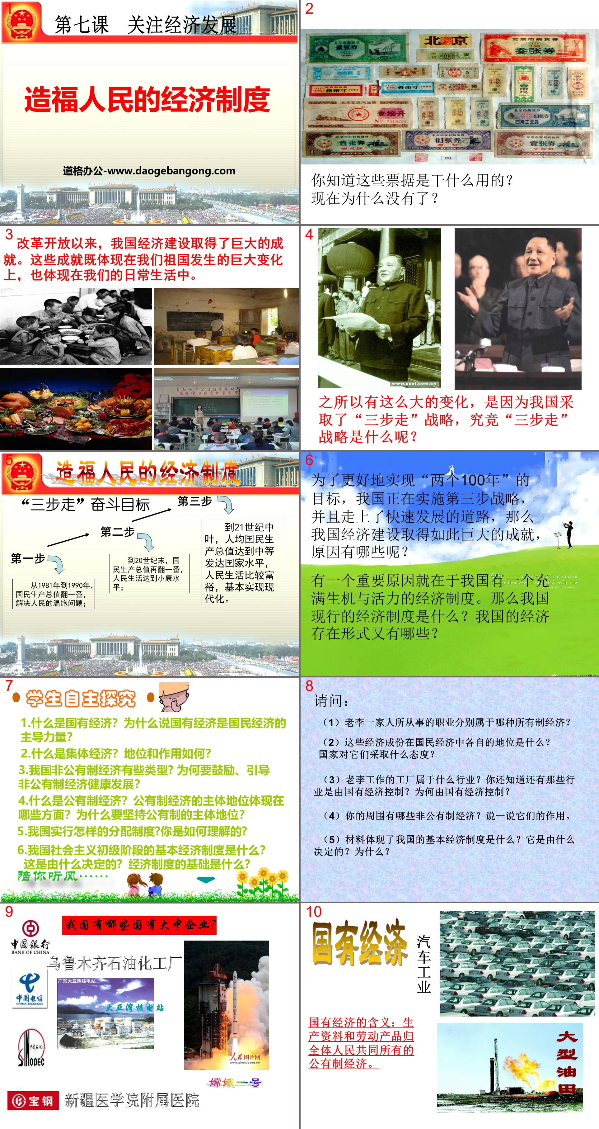 《造福人民的經濟制度》關注經濟發展PPT課程2