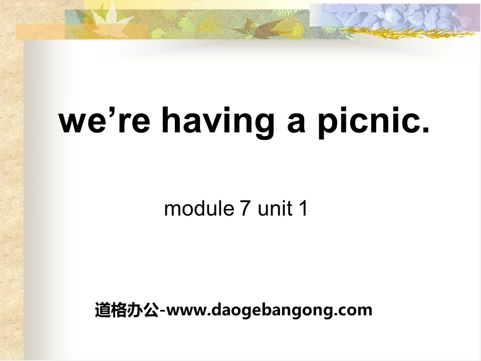 "We're having a picnic" PPT courseware